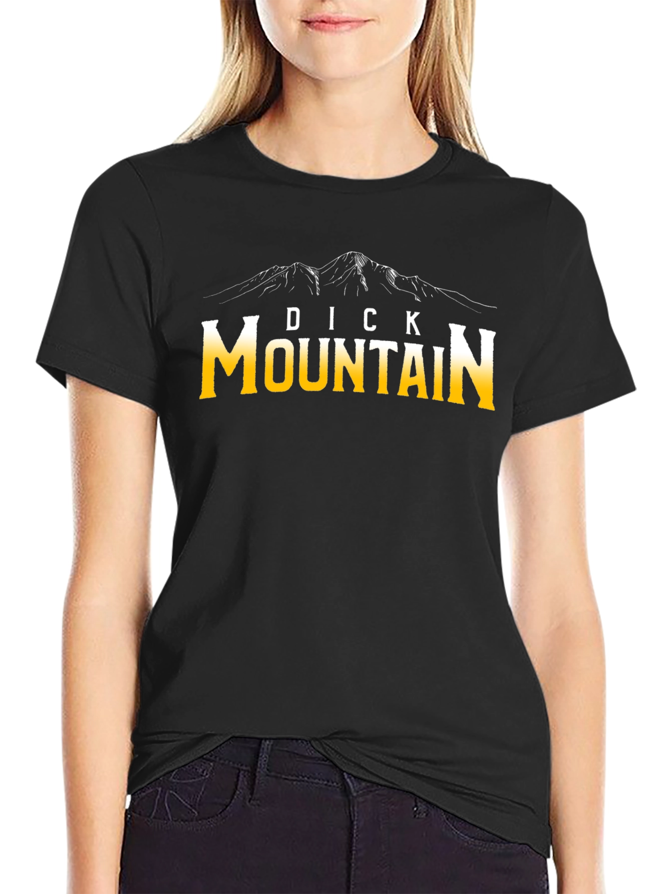 Dick Mountain Graphic Tee - Black Novelty T-Shirt