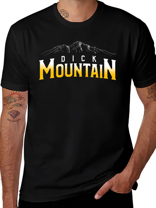 Dick Mountain Graphic Tee - Black Novelty T-Shirt