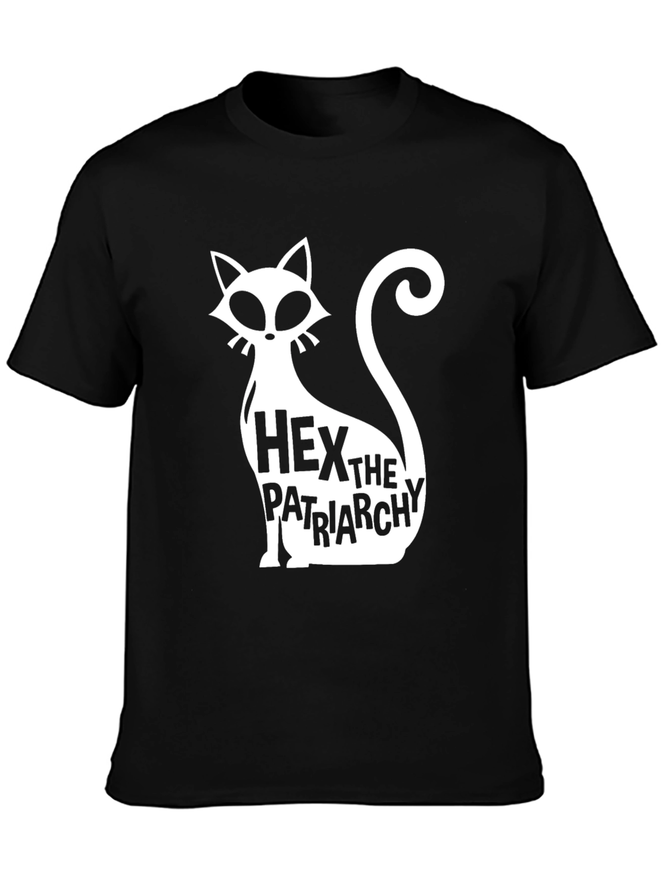 Hex The Patriarchy T-Shirt - Black Cat Feminist Tee