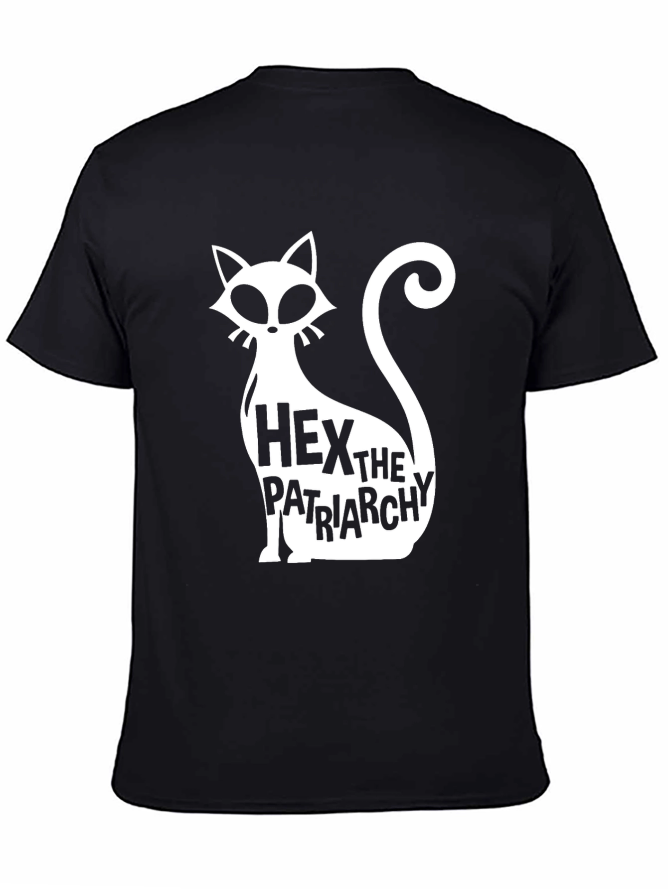 Hex The Patriarchy T-Shirt - Black Cat Feminist Tee