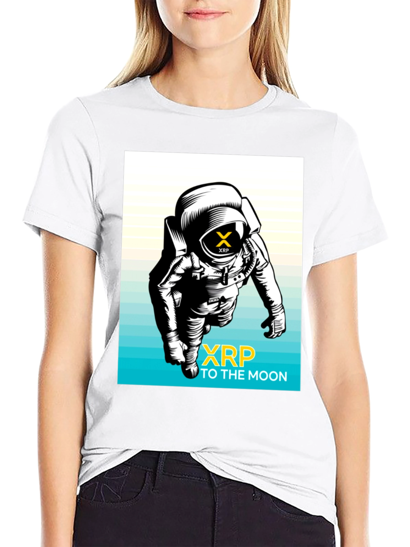 XRP to the Moon Black T-Shirt