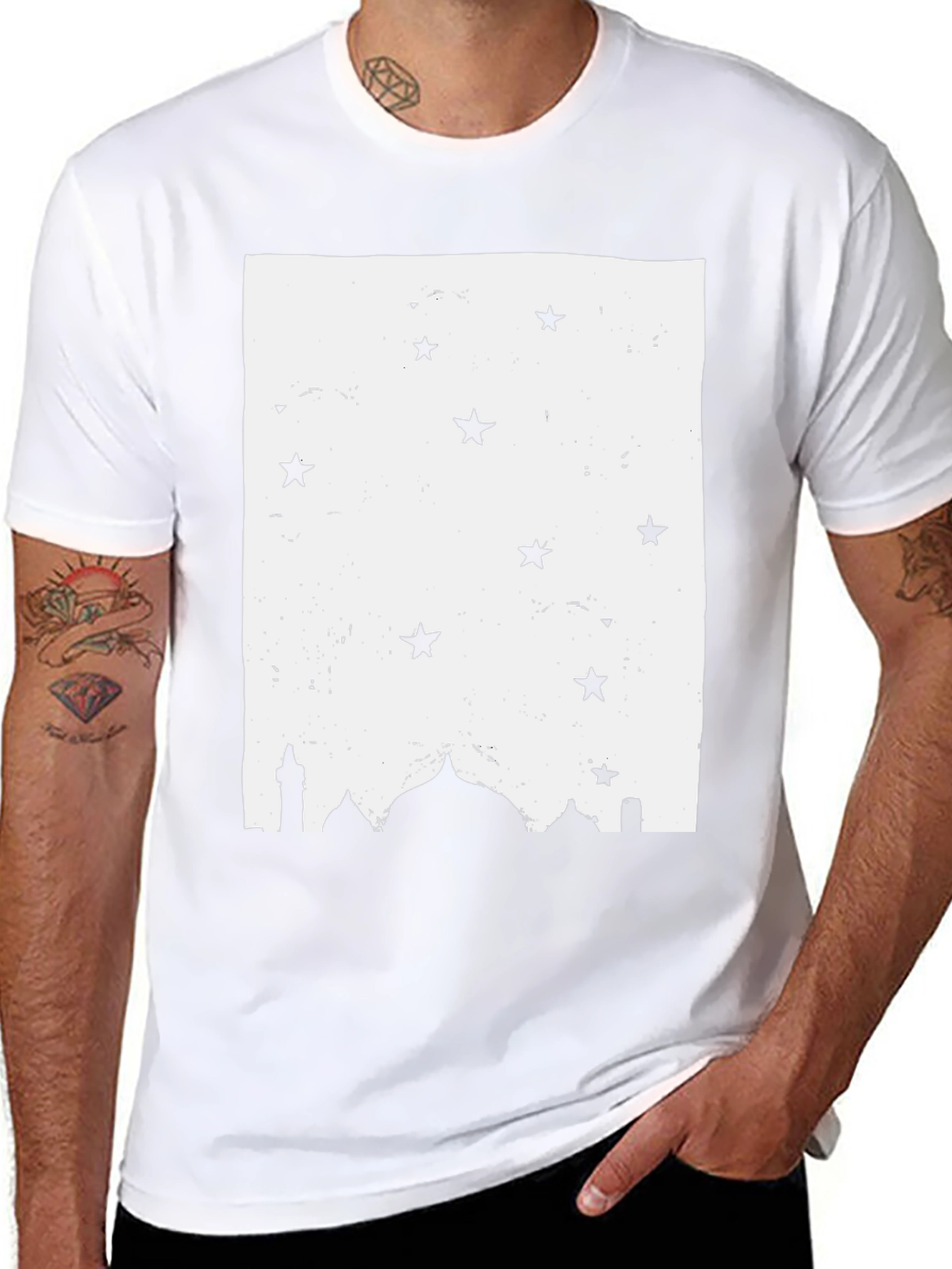 Mosque Starry Night Black T-Shirt