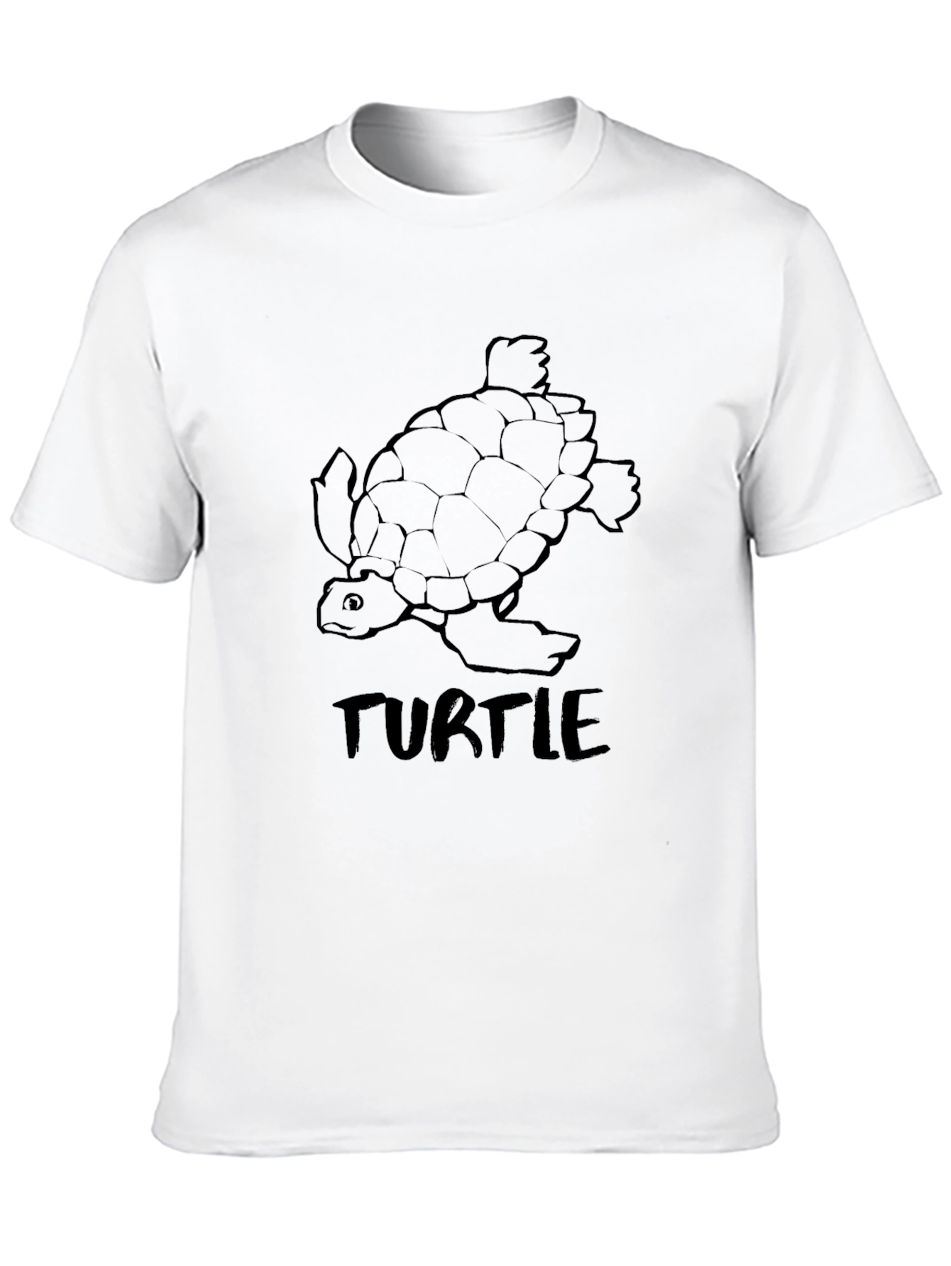 Turtle Graphic T-Shirt - Mens Black Crew Neck Tee