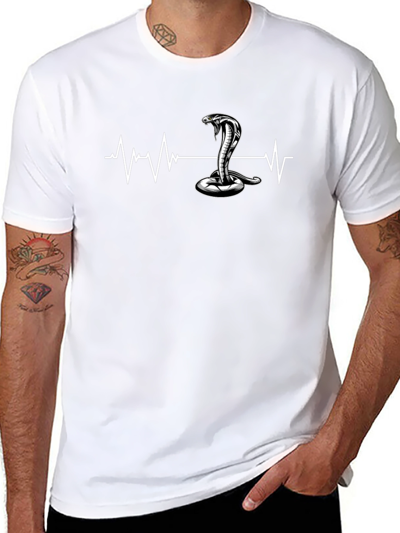 Cobra Heartbeat Graphic T-Shirt - Black