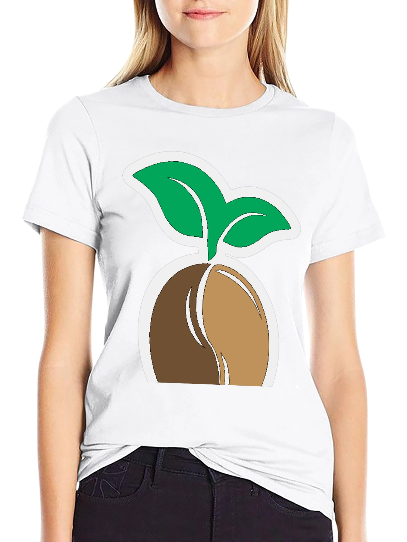 Plant Seedling Graphic Tee - Black Cotton Comfort