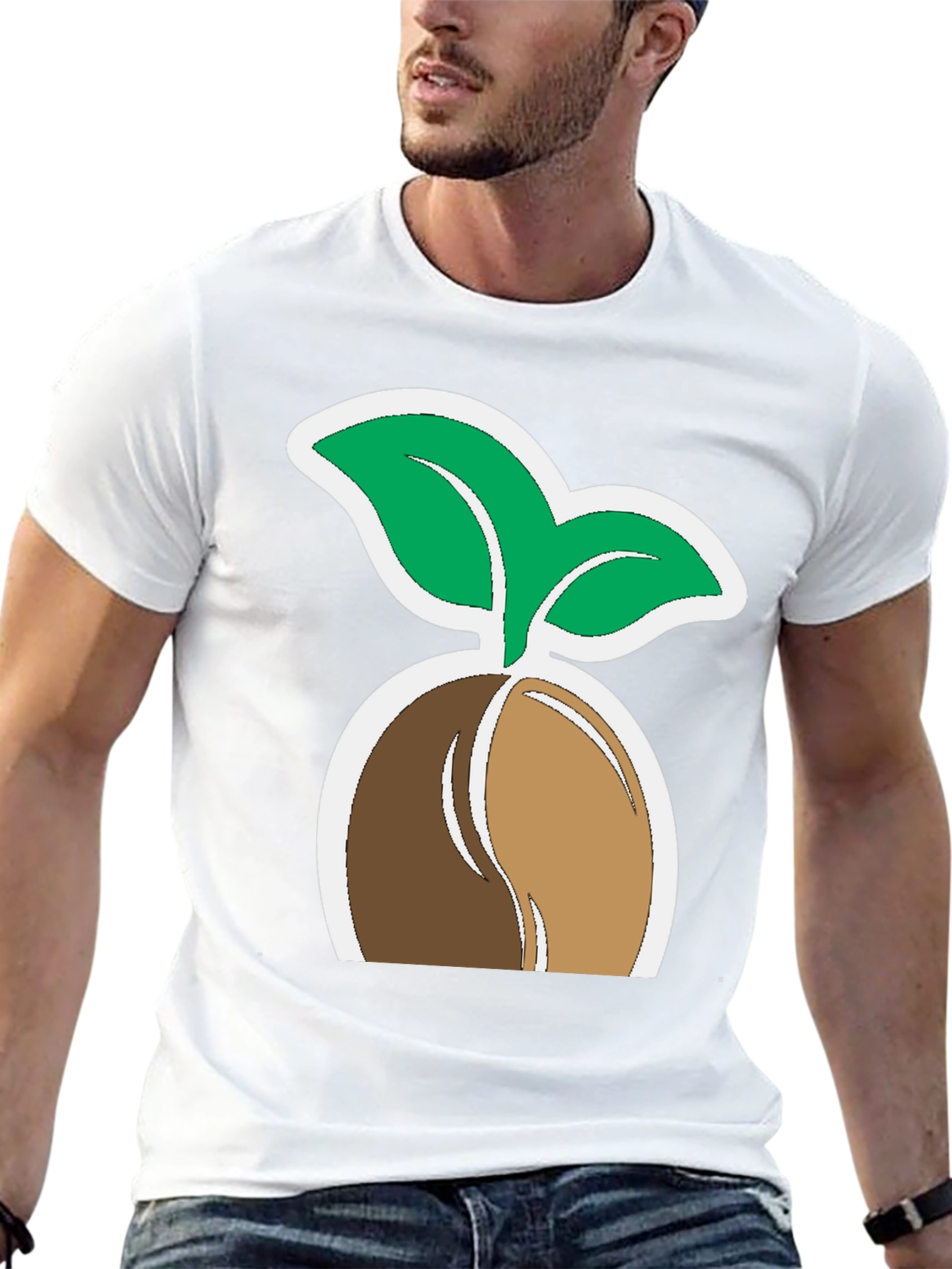 Plant Seedling Graphic Tee - Black Cotton Comfort