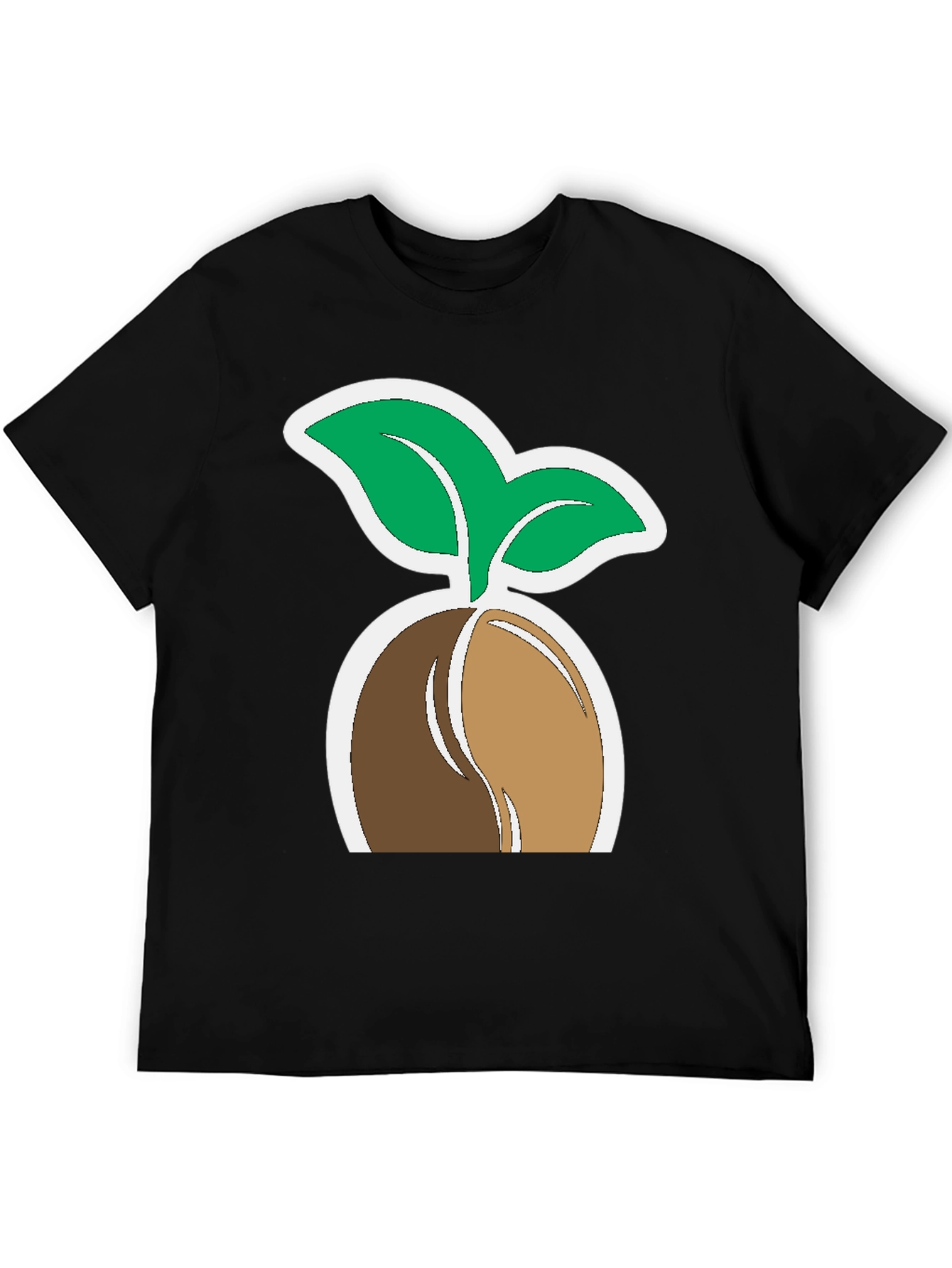 Plant Seedling Graphic Tee - Black Cotton Comfort