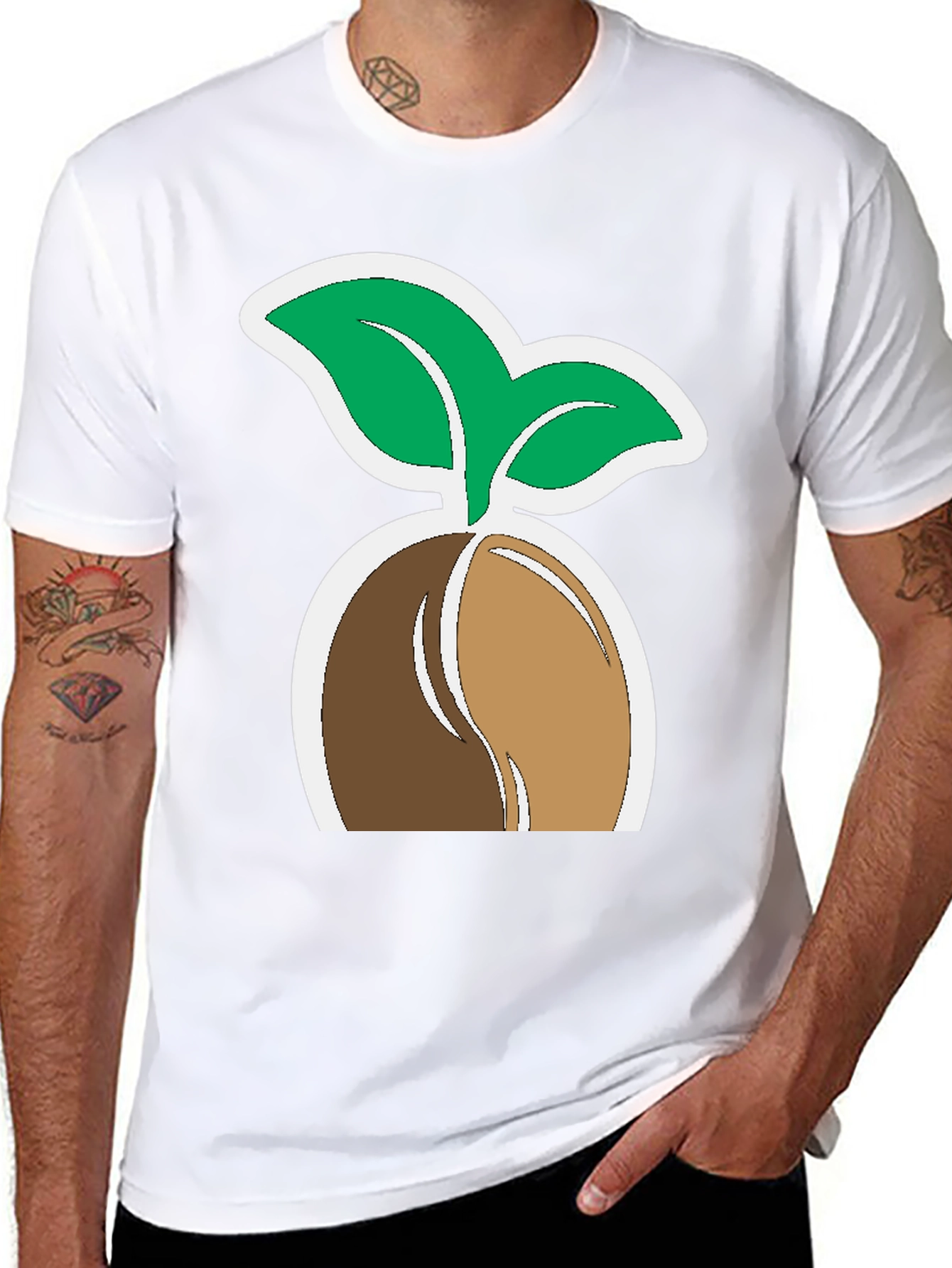 Plant Seedling Graphic Tee - Black Cotton Comfort