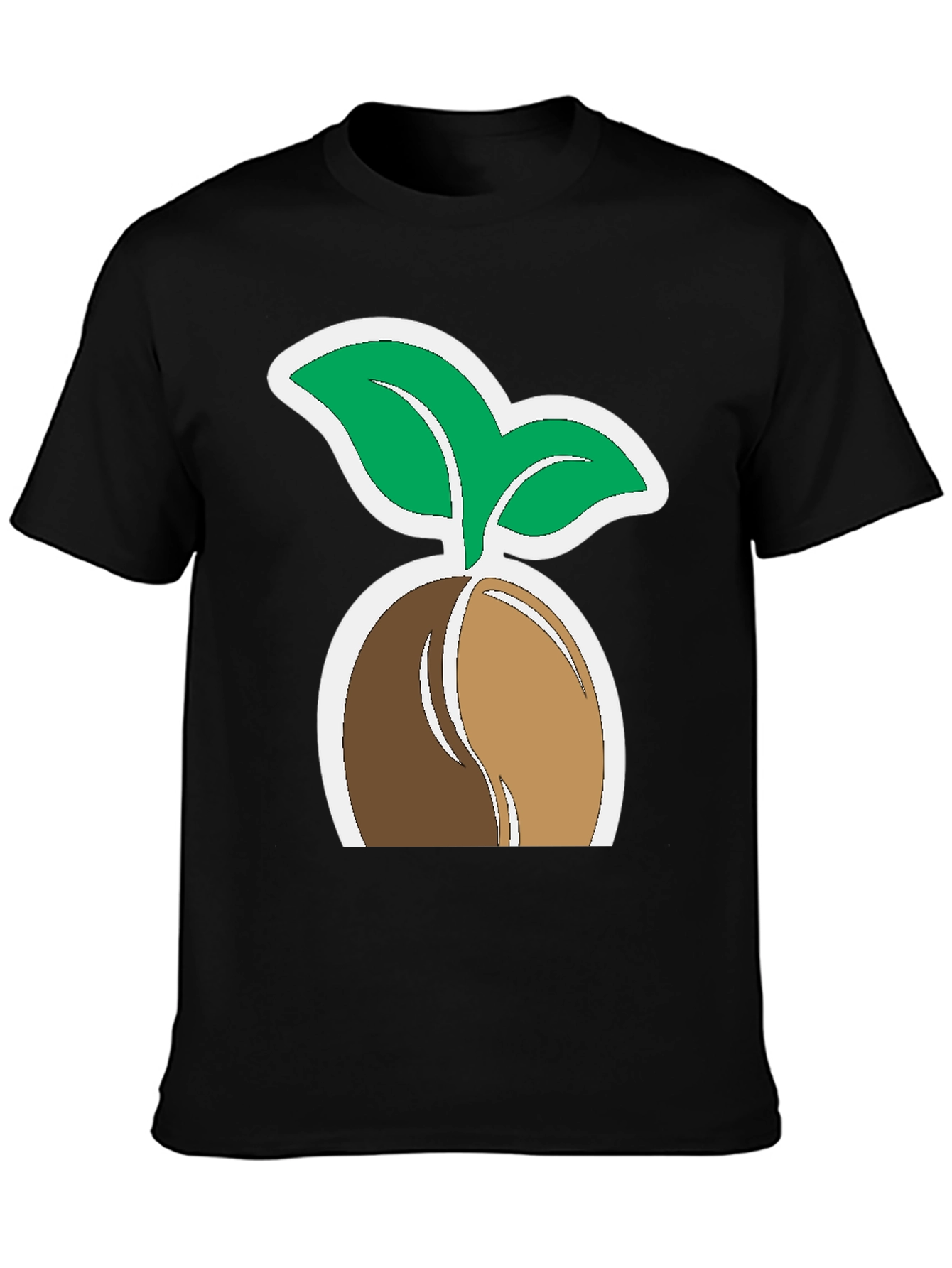 Plant Seedling Graphic Tee - Black Cotton Comfort