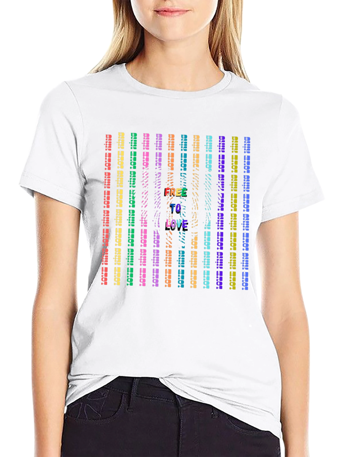 Free To Love Rainbow Pride Graphic Tee