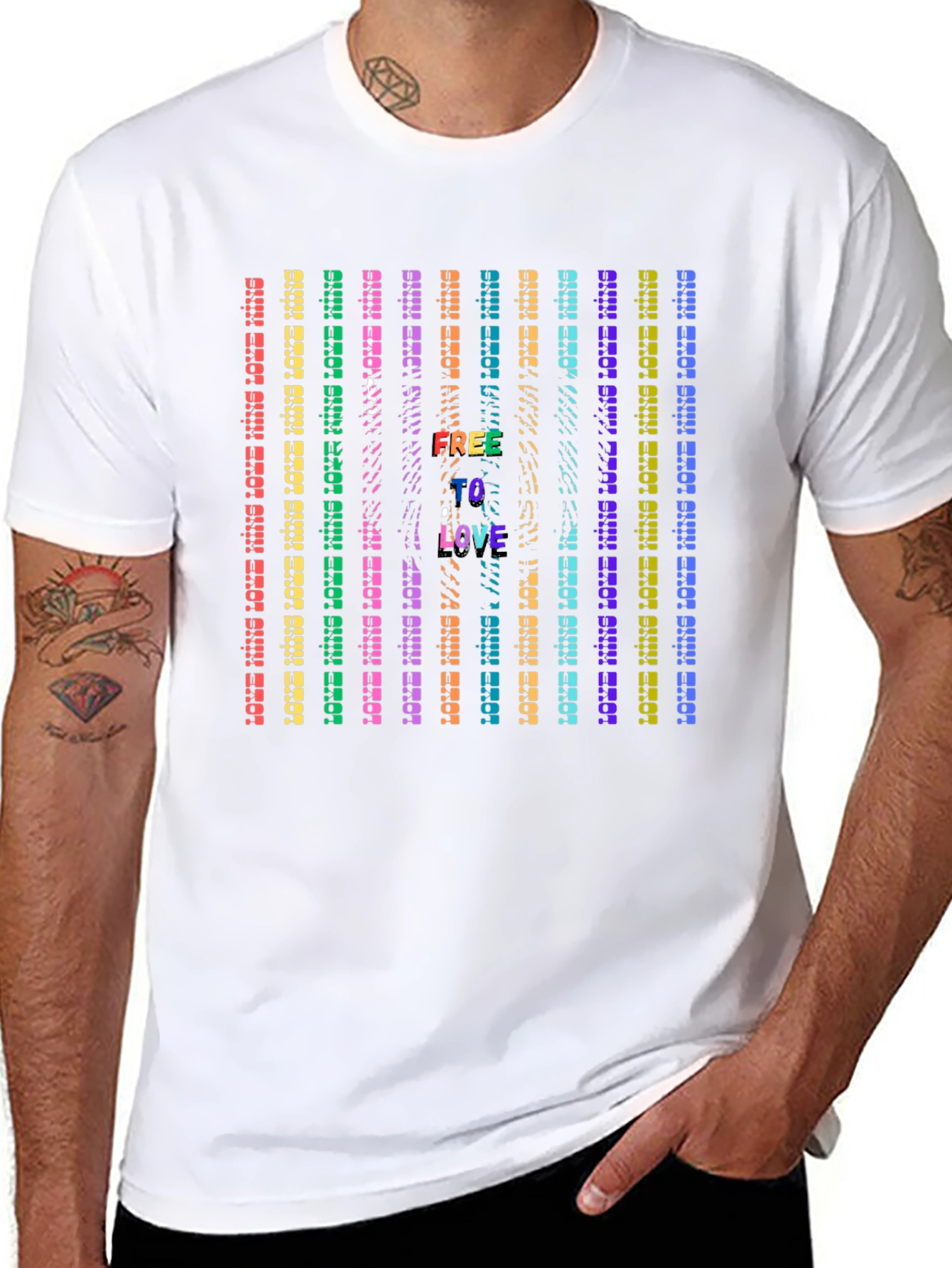 Free To Love Rainbow Pride Graphic Tee