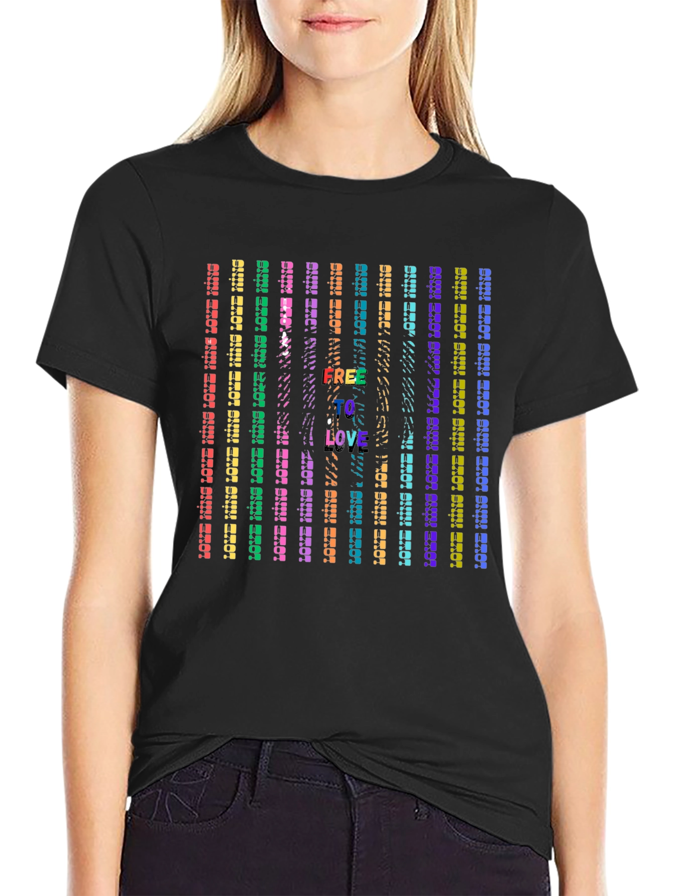 Free To Love Rainbow Pride Graphic Tee