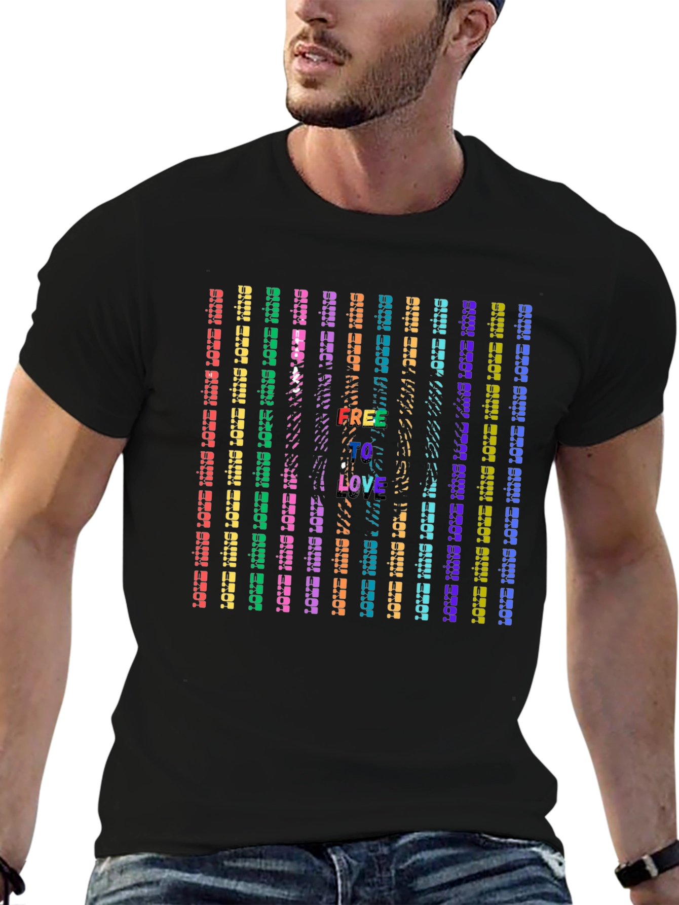 Free To Love Rainbow Pride Graphic Tee