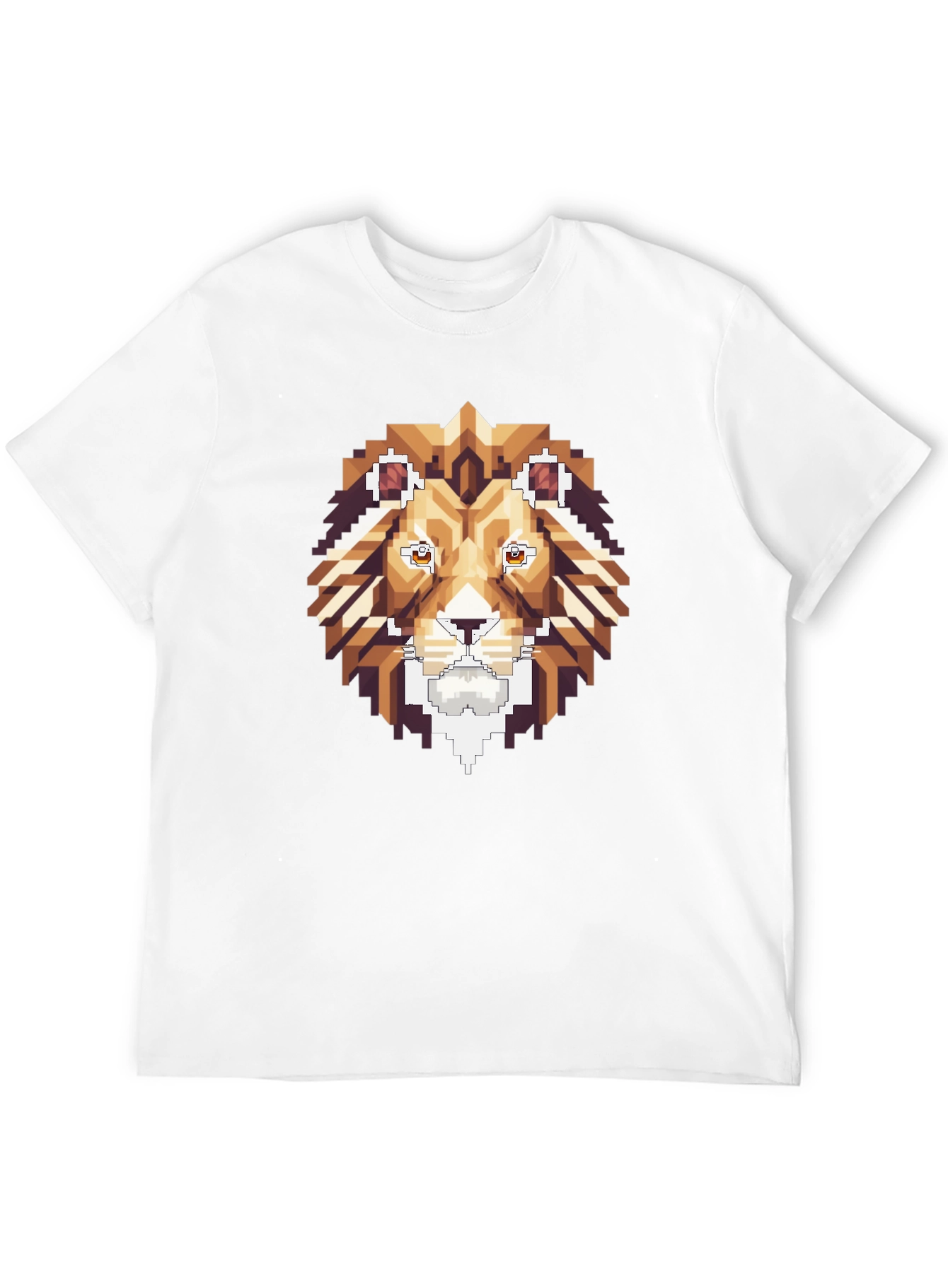 Pixel Art Lion Graphic Tee - Stylish Black T-Shirt