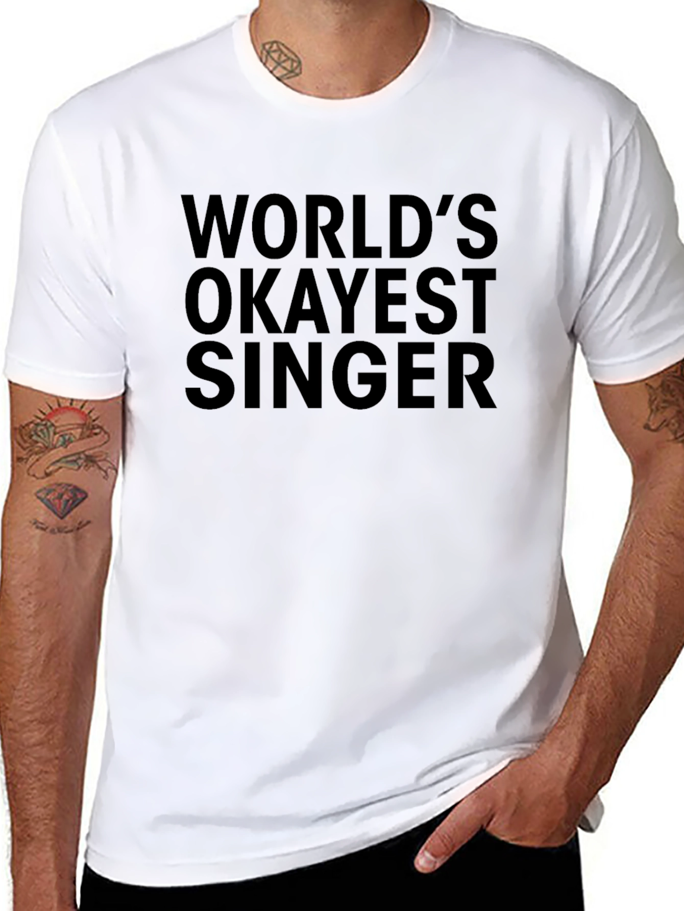 Worlds Okayest Singer T-Shirt - Funny Music Tee