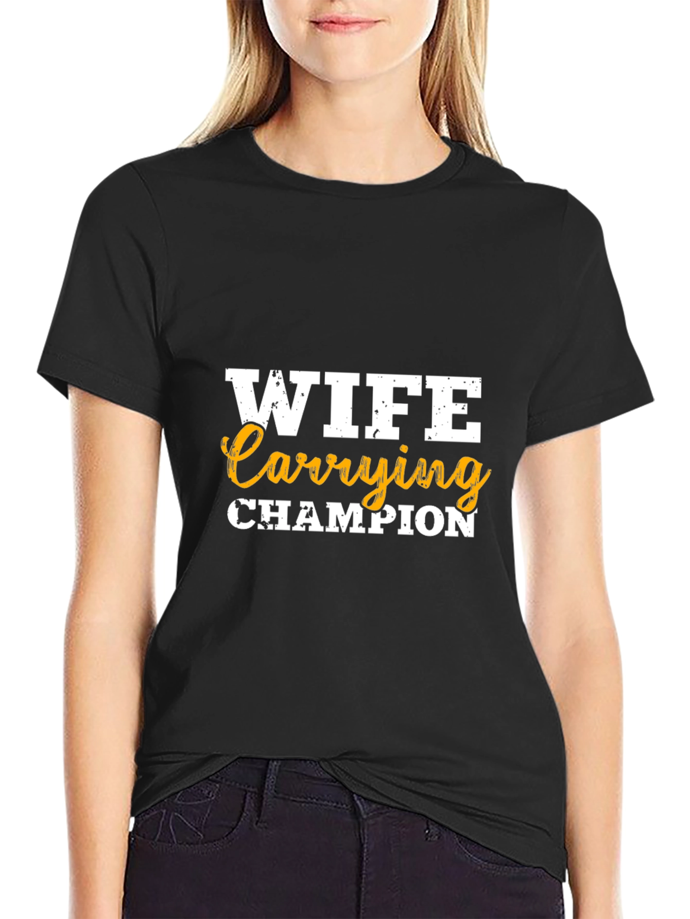 Wife Carrying Champion Graphic Tee - Funny Husband Shirt