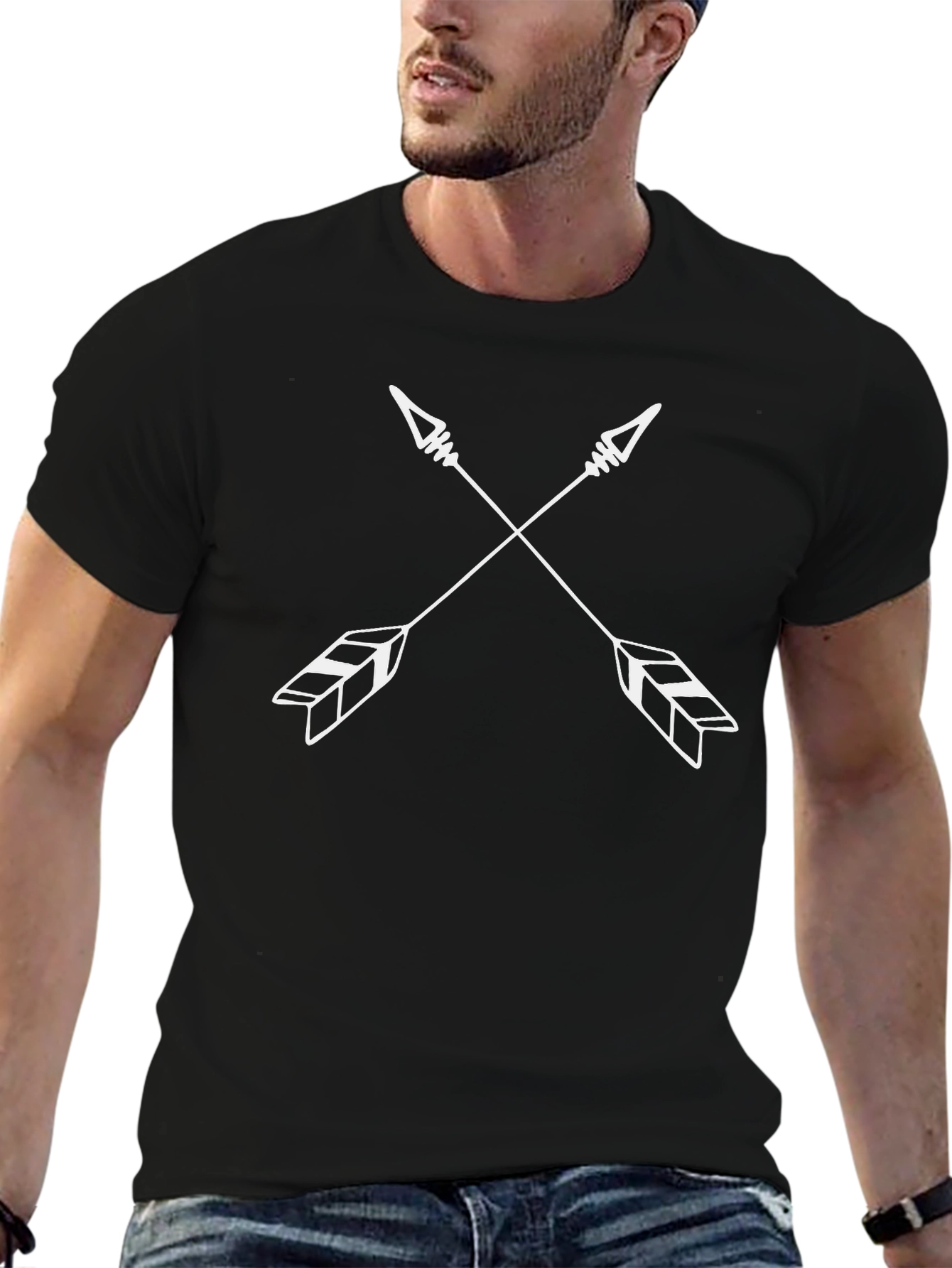 Crossed Arrow Graphic Black T-Shirt