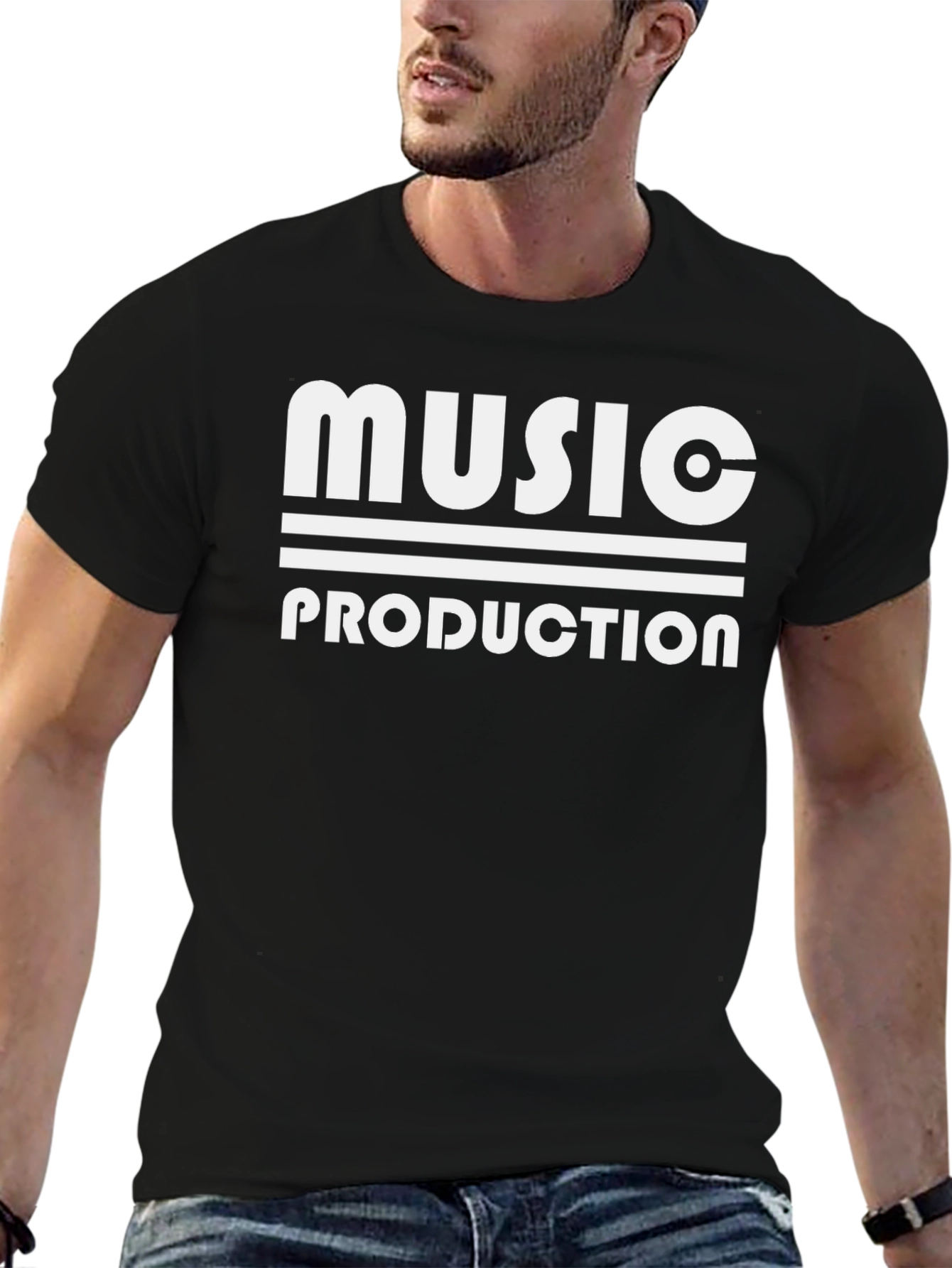 Music Production Graphic T-Shirt - Black