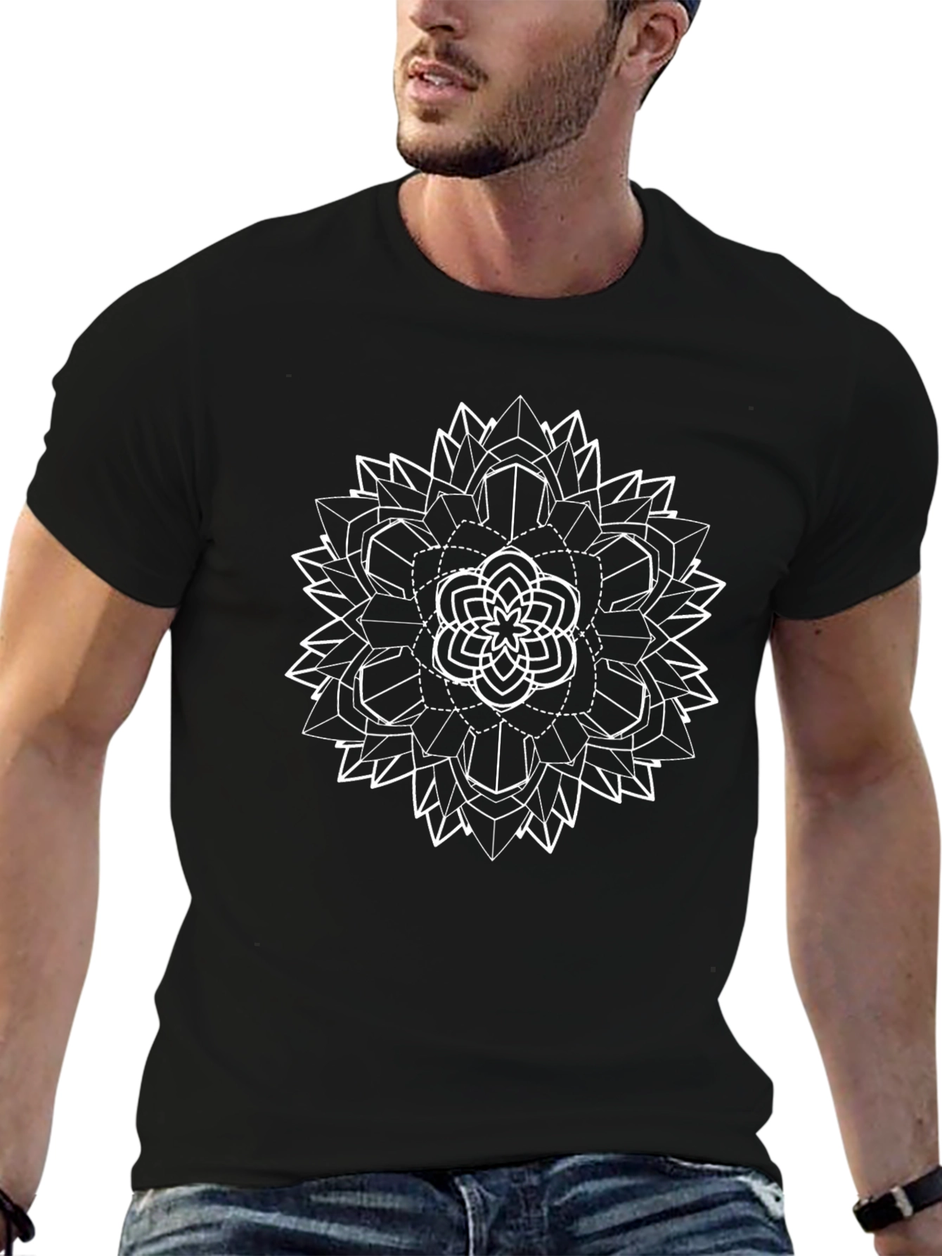 Geometric Mandala T-Shirt - Modern Graphic Tee