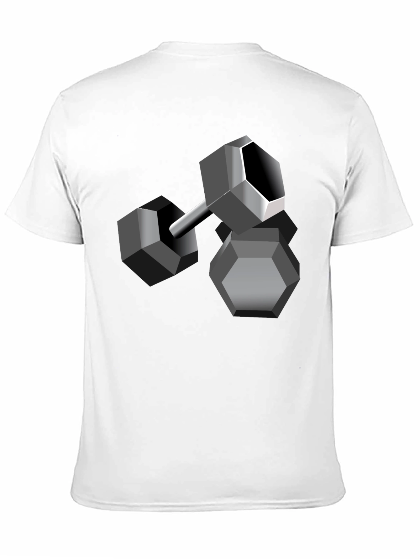 Geometric Dumbbell Graphic Tee - Modern Design