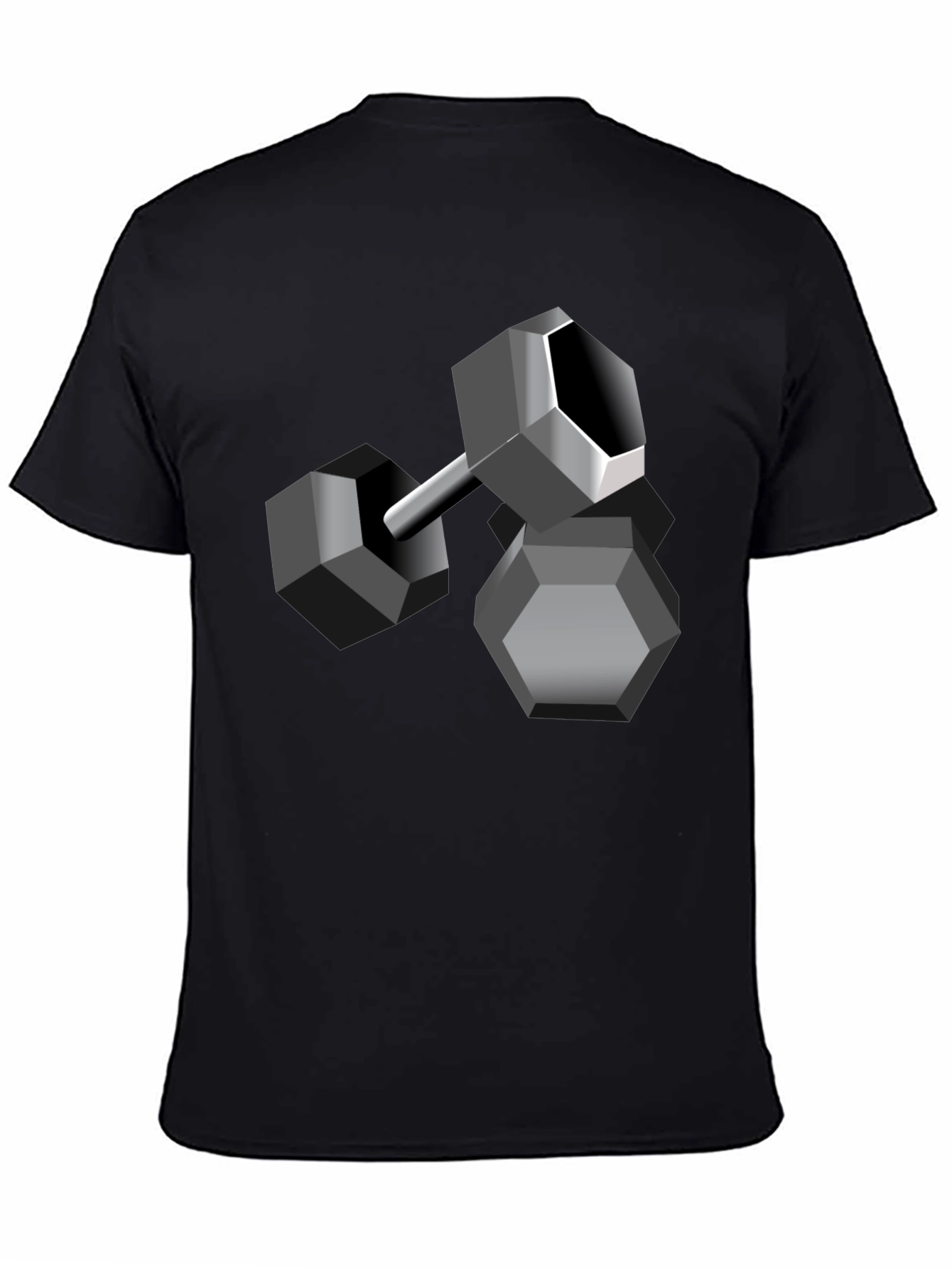Geometric Dumbbell Graphic Tee - Modern Design