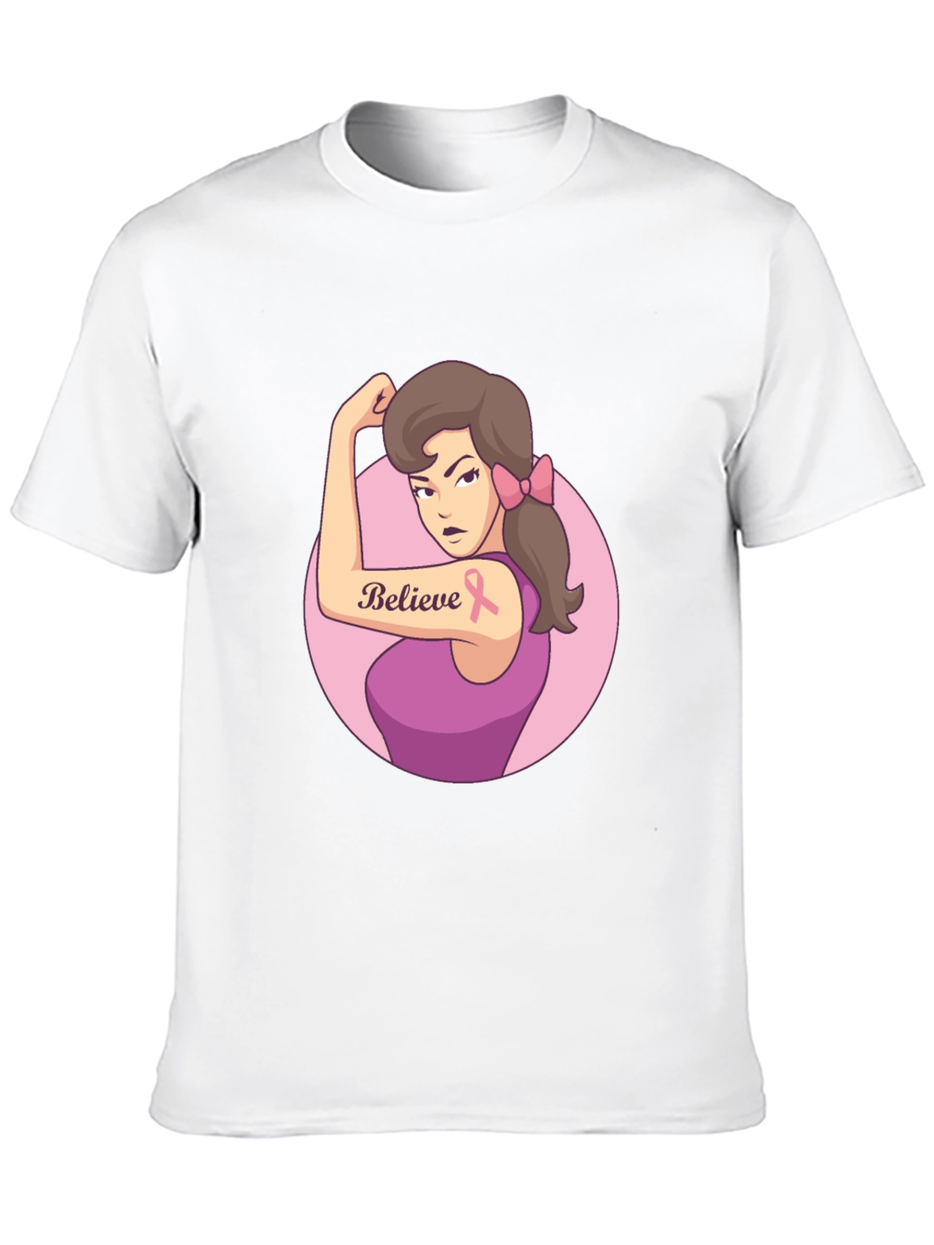 Believe Breast Cancer Awareness Black T-Shirt
