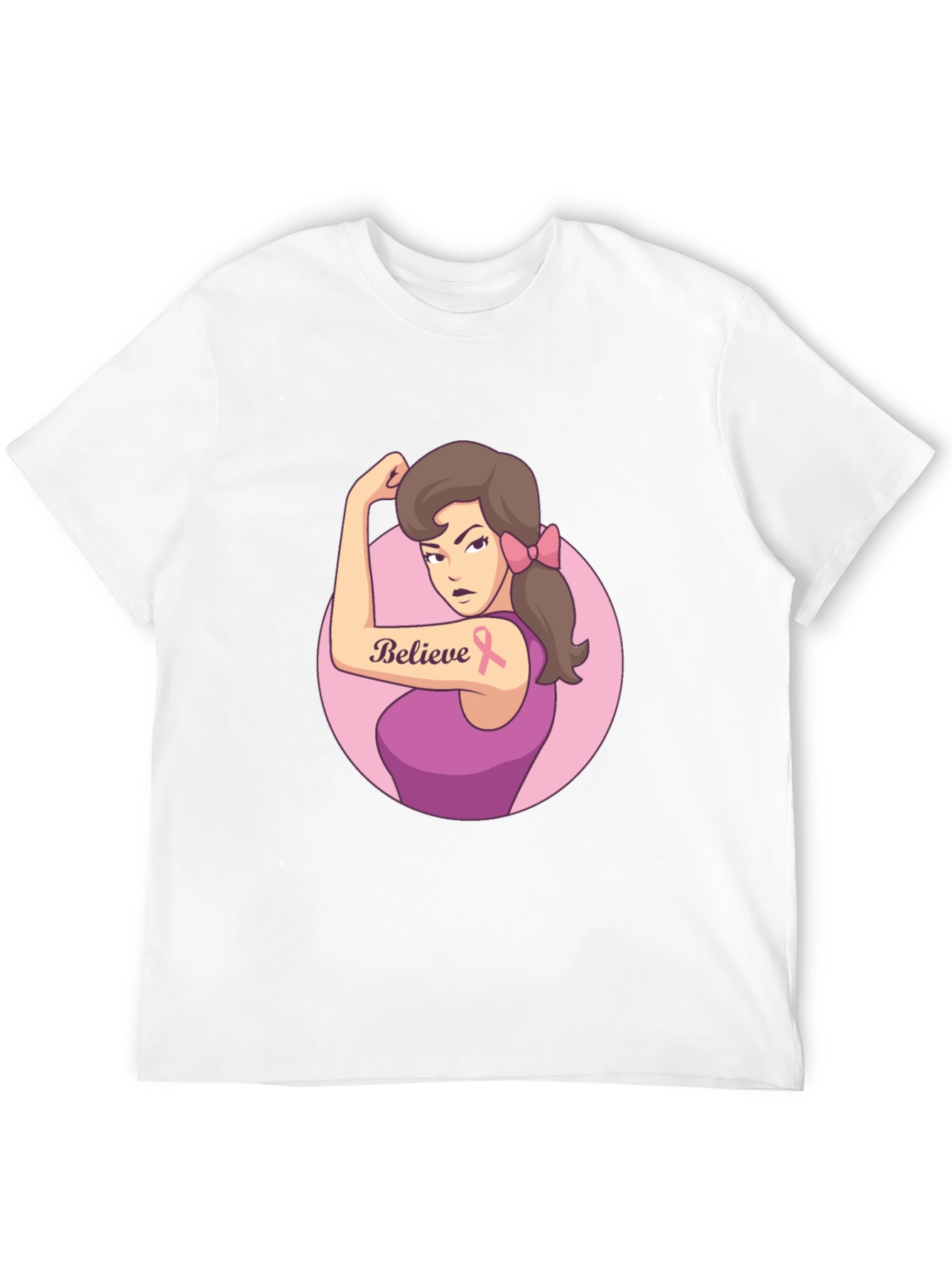 Believe Breast Cancer Awareness Black T-Shirt