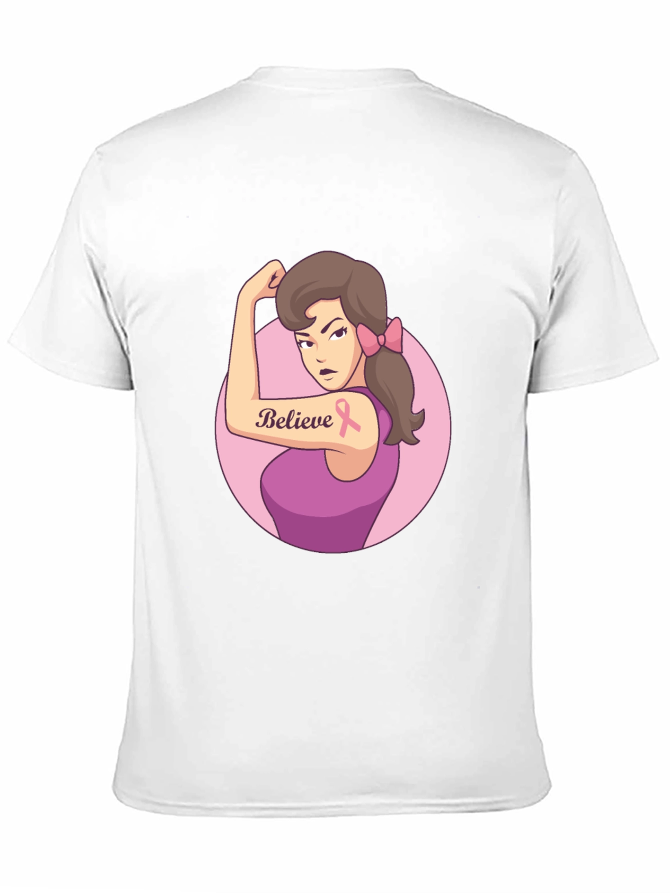 Believe Breast Cancer Awareness Black T-Shirt