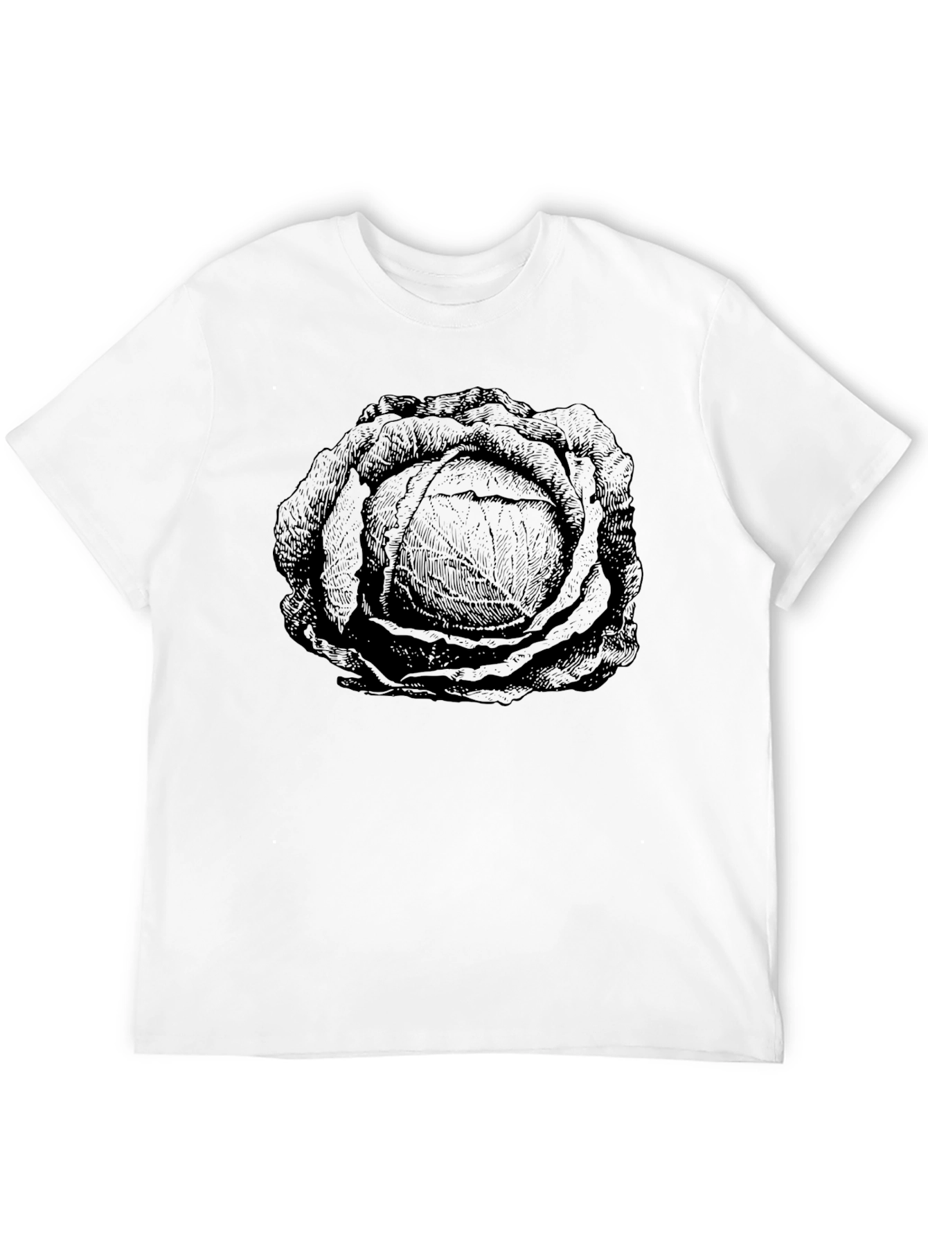 Cabbage Graphic Print Black T-Shirt