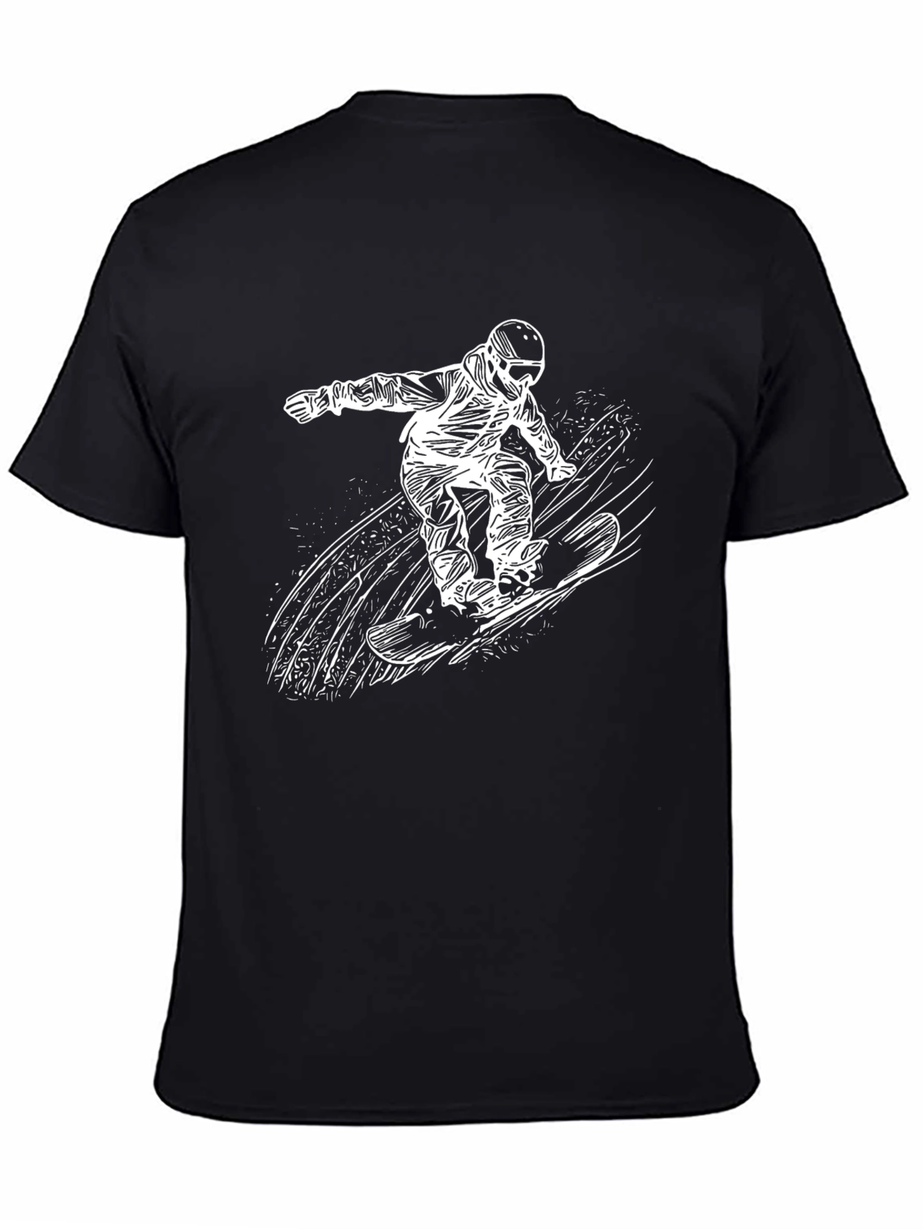 Snowboarder Graphic T-Shirt - Black Cotton Tee