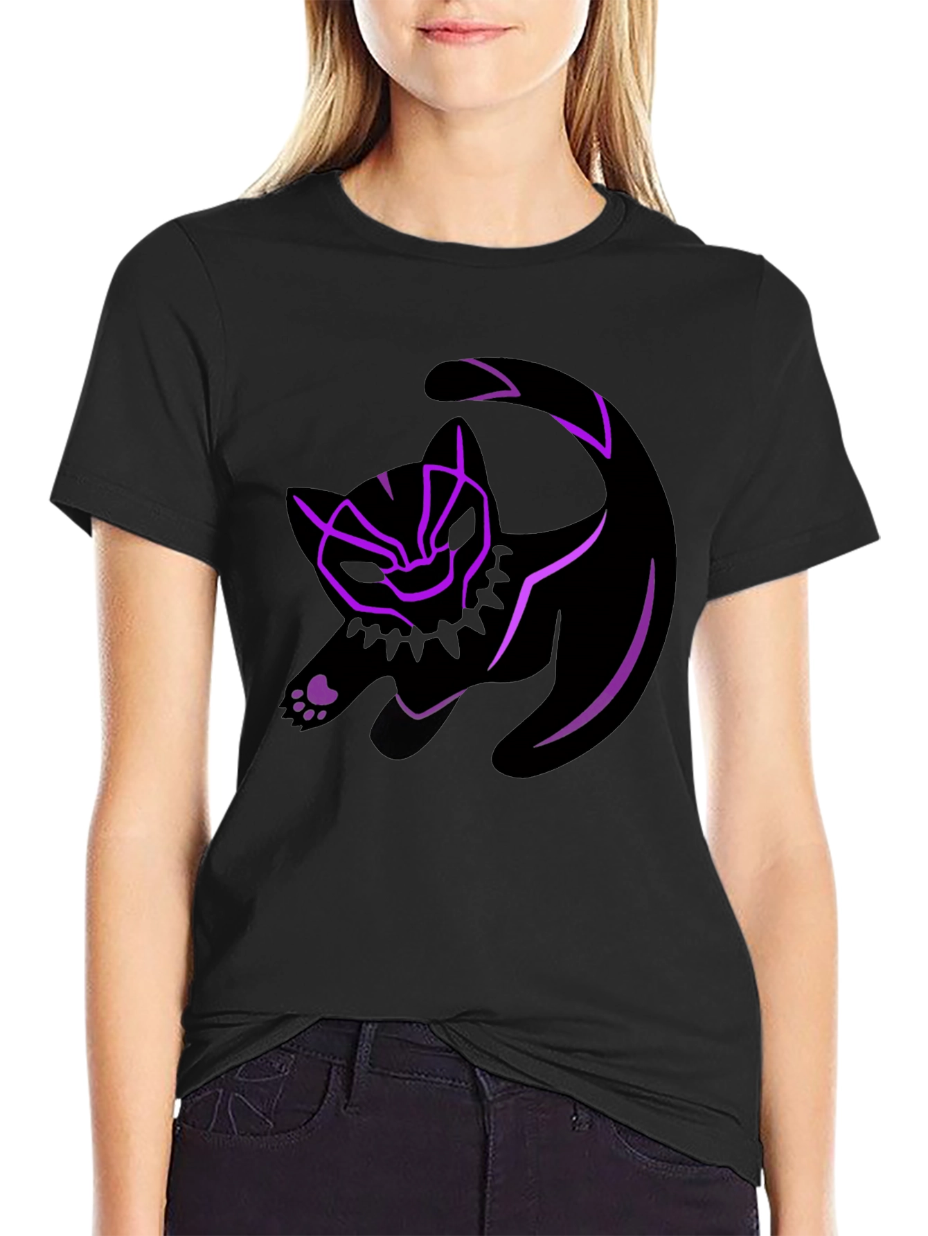 Black Panther Kitten T-Shirt - Wakanda Forever!