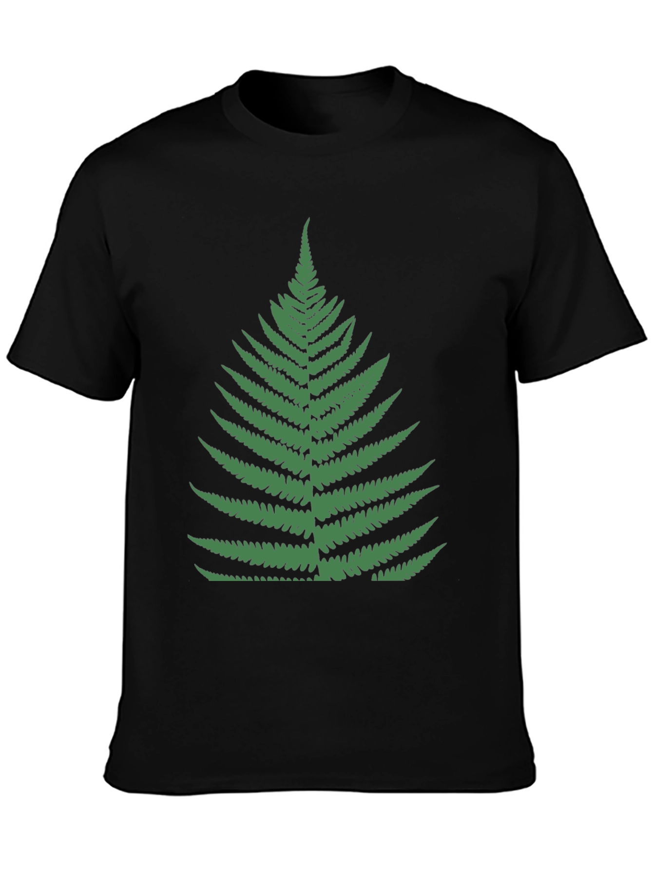 Fern Graphic Tee - Black Cotton T-Shirt