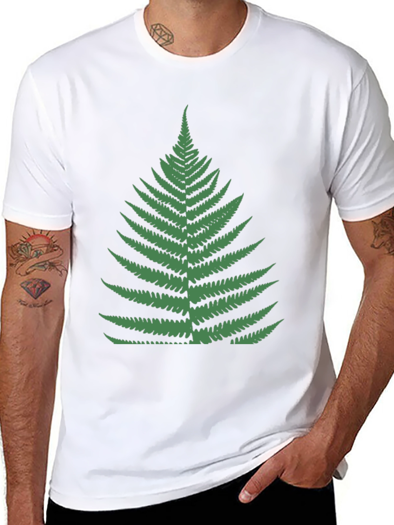 Fern Graphic Tee - Black Cotton T-Shirt