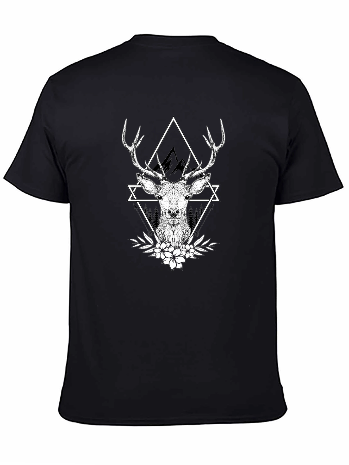 Deer Graphic T-Shirt - Stylish Black Tee