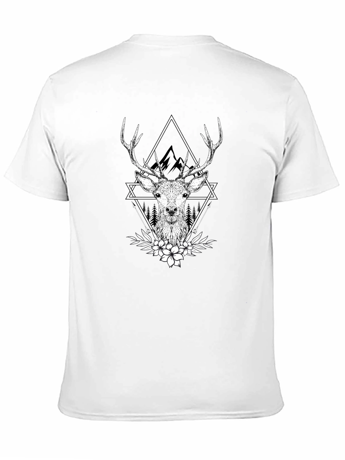 Deer Graphic T-Shirt - Stylish Black Tee