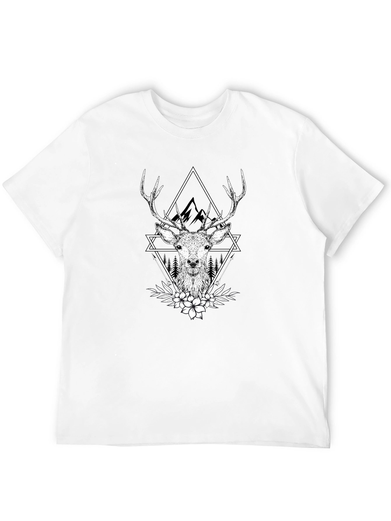Deer Graphic T-Shirt - Stylish Black Tee