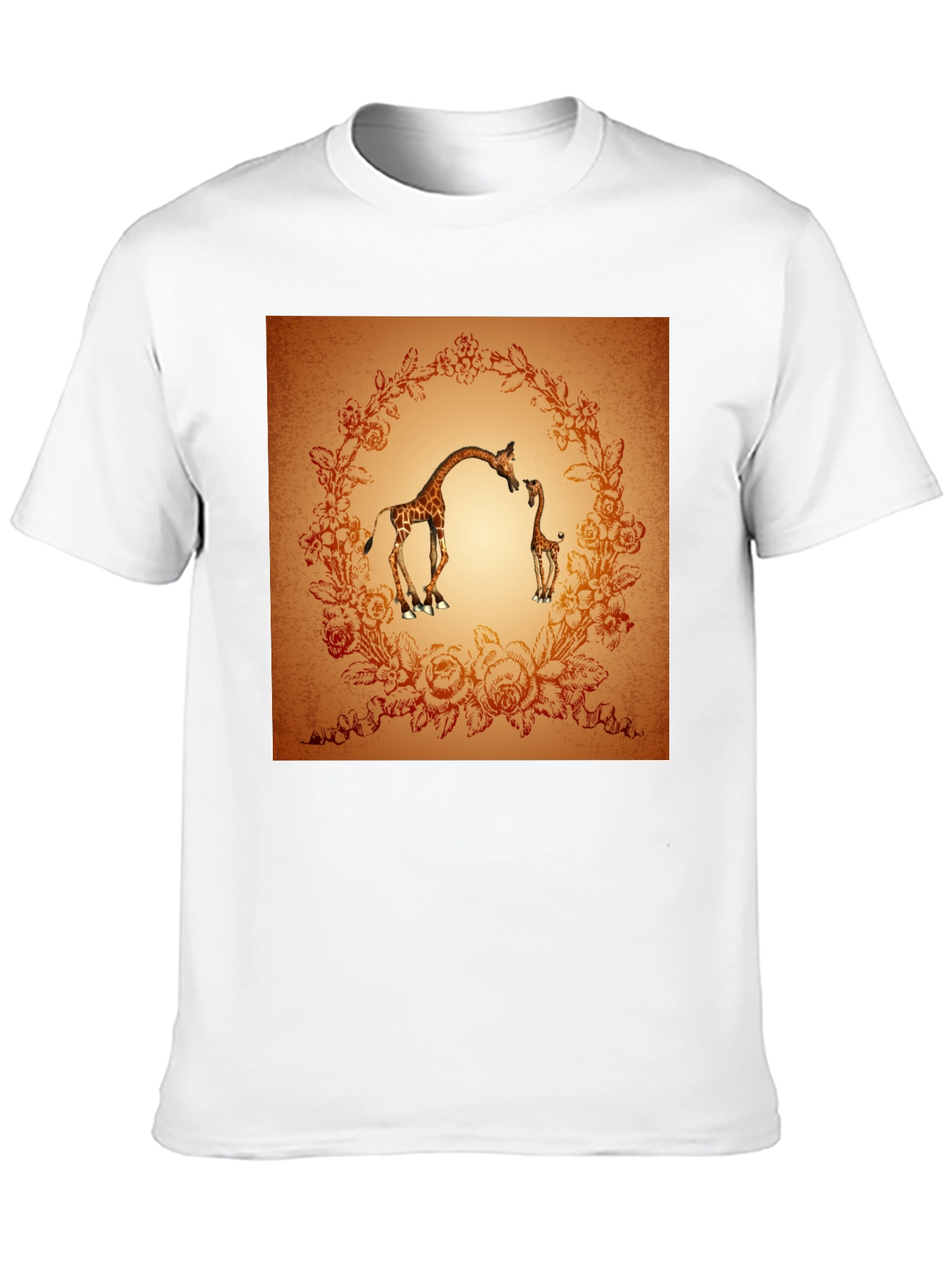 Giraffe Graphic Print Crew Neck T-Shirt