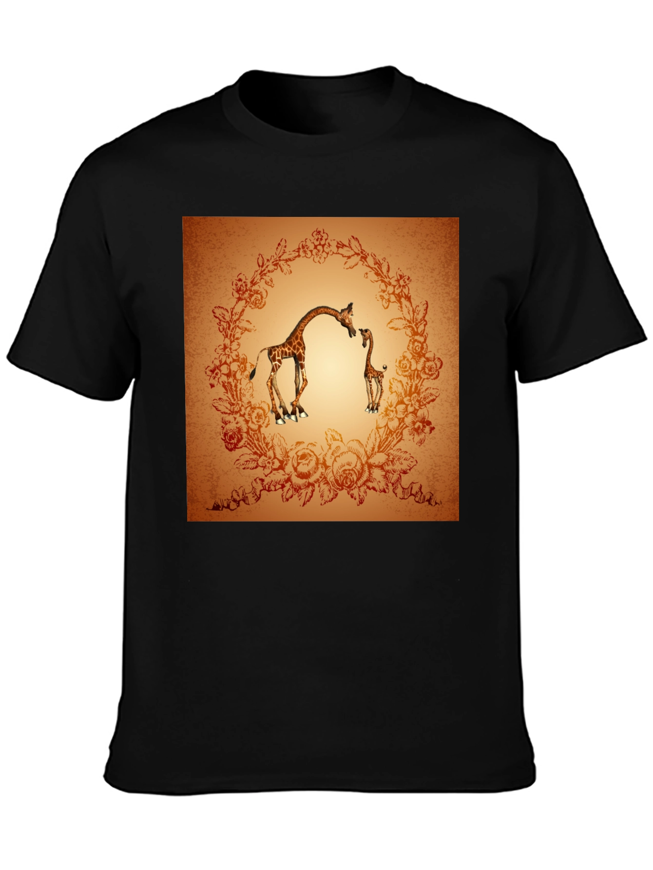 Giraffe Graphic Print Crew Neck T-Shirt