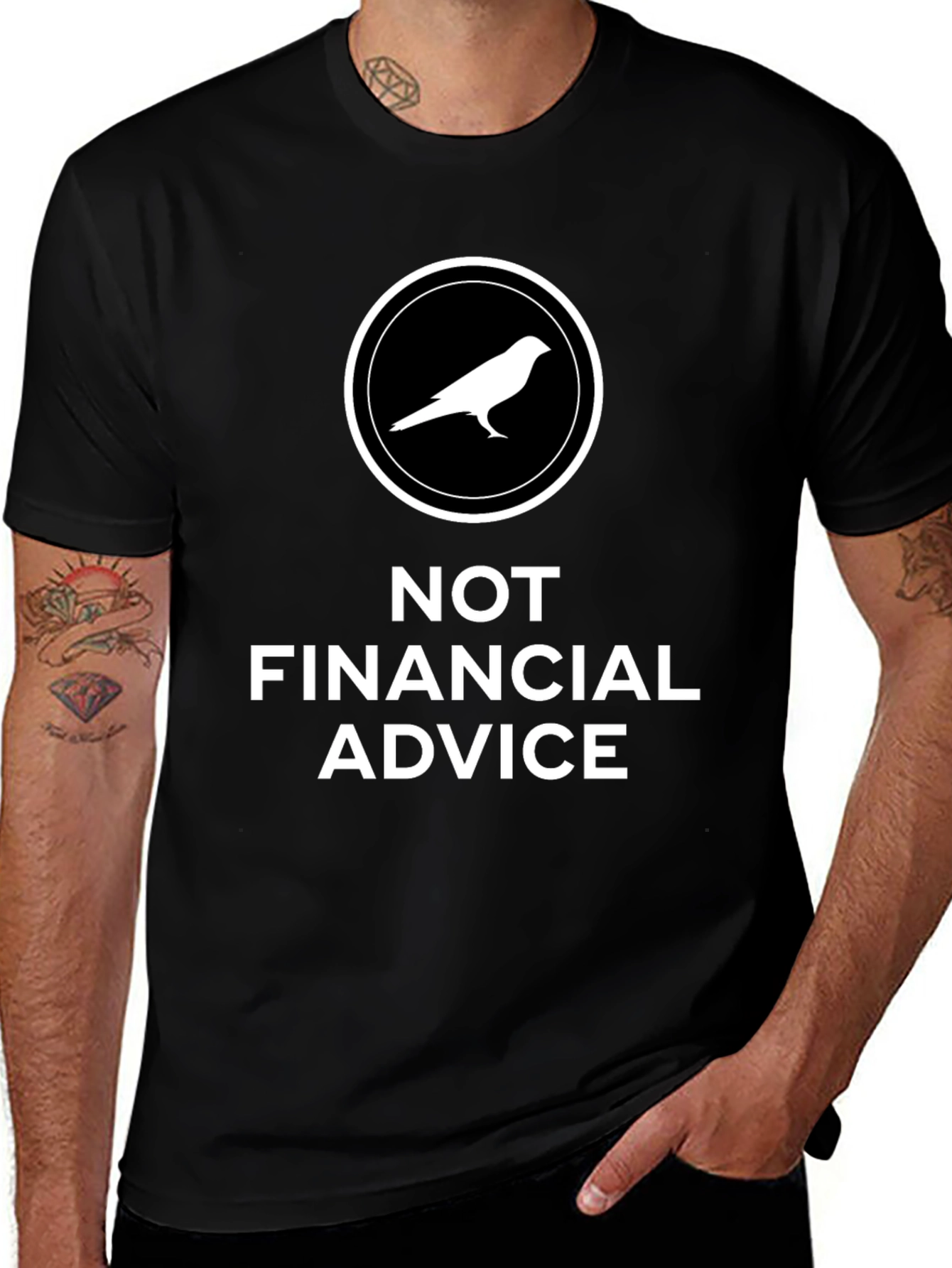 Not Financial Advice Bird T-Shirt - Black