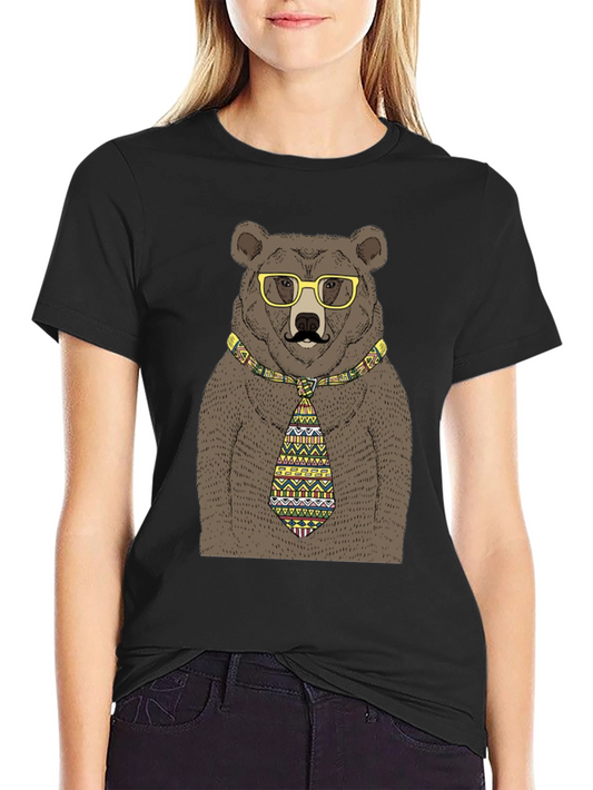 Bear with Glasses and Tie T-Shirt