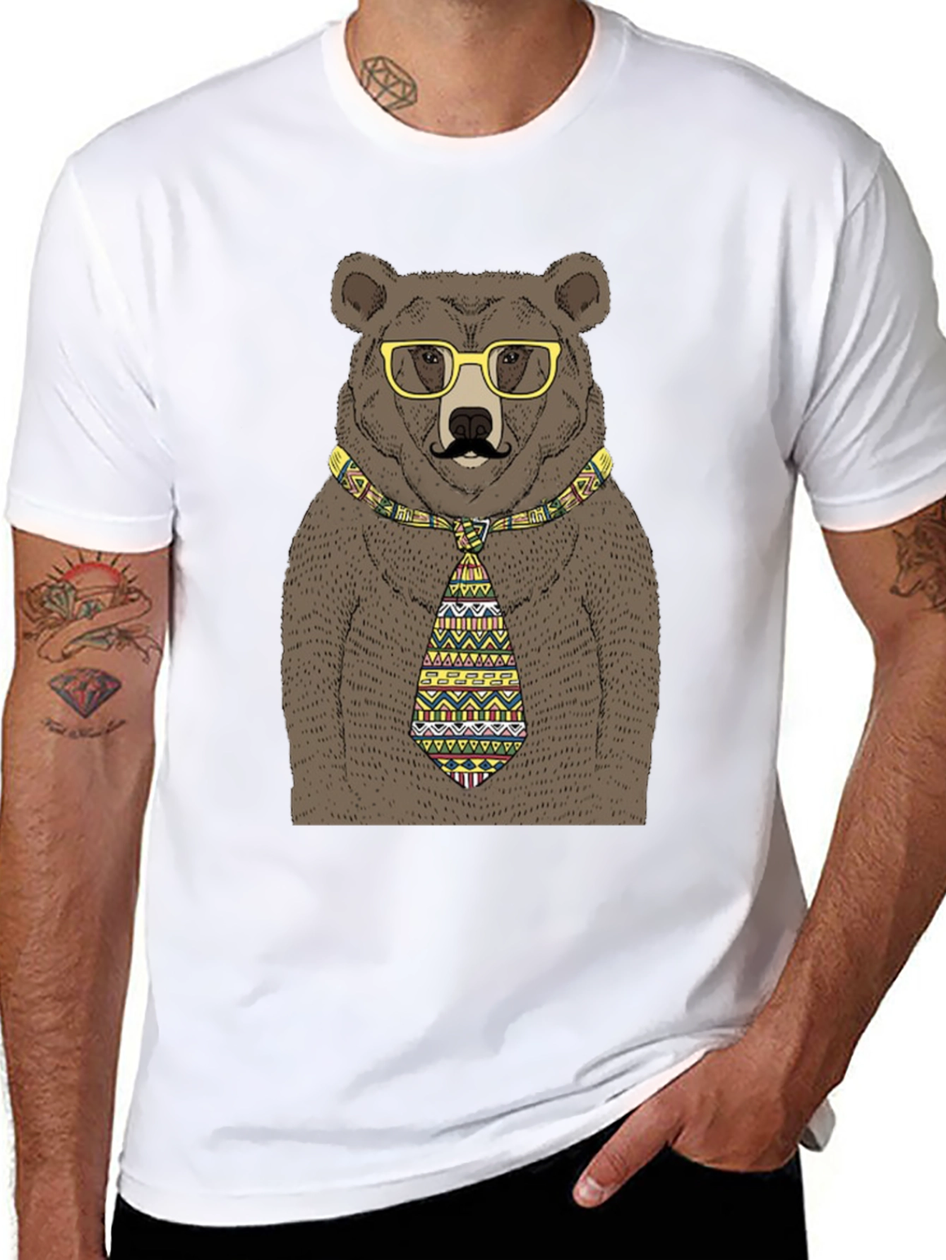 Bear with Glasses and Tie T-Shirt