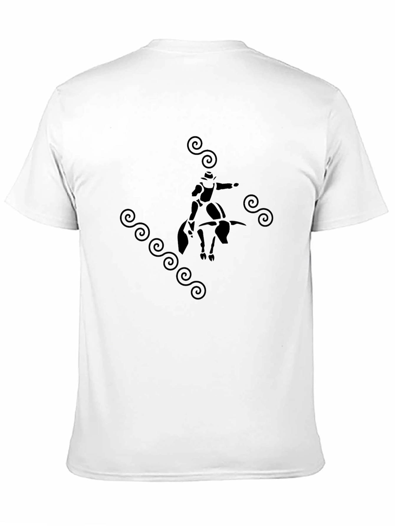 Stylish Black Bull Riding Graphic Tee