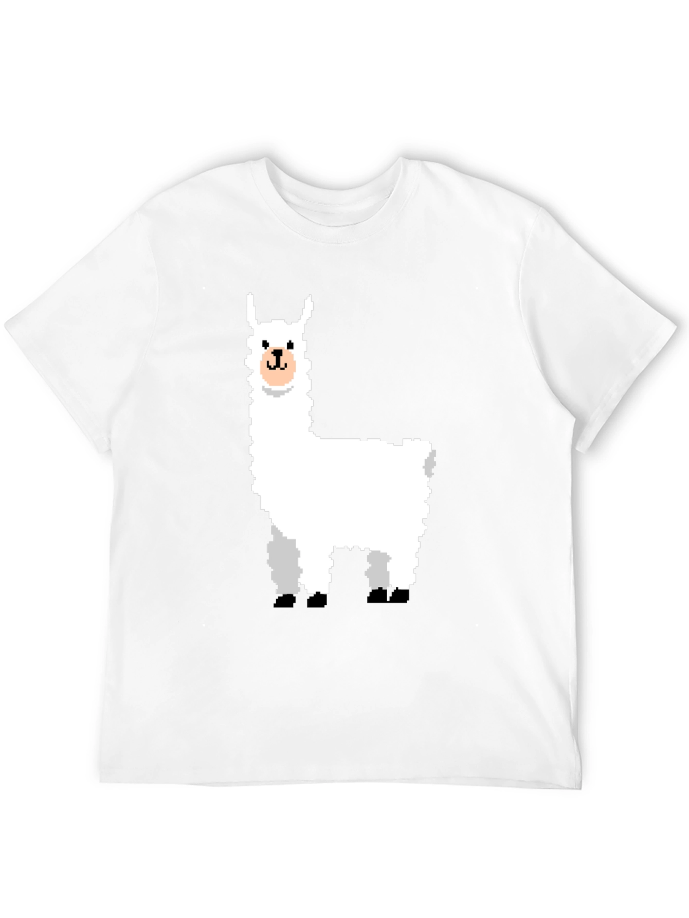 Pixel Llama Graphic T-Shirt - Trendy Black Tee