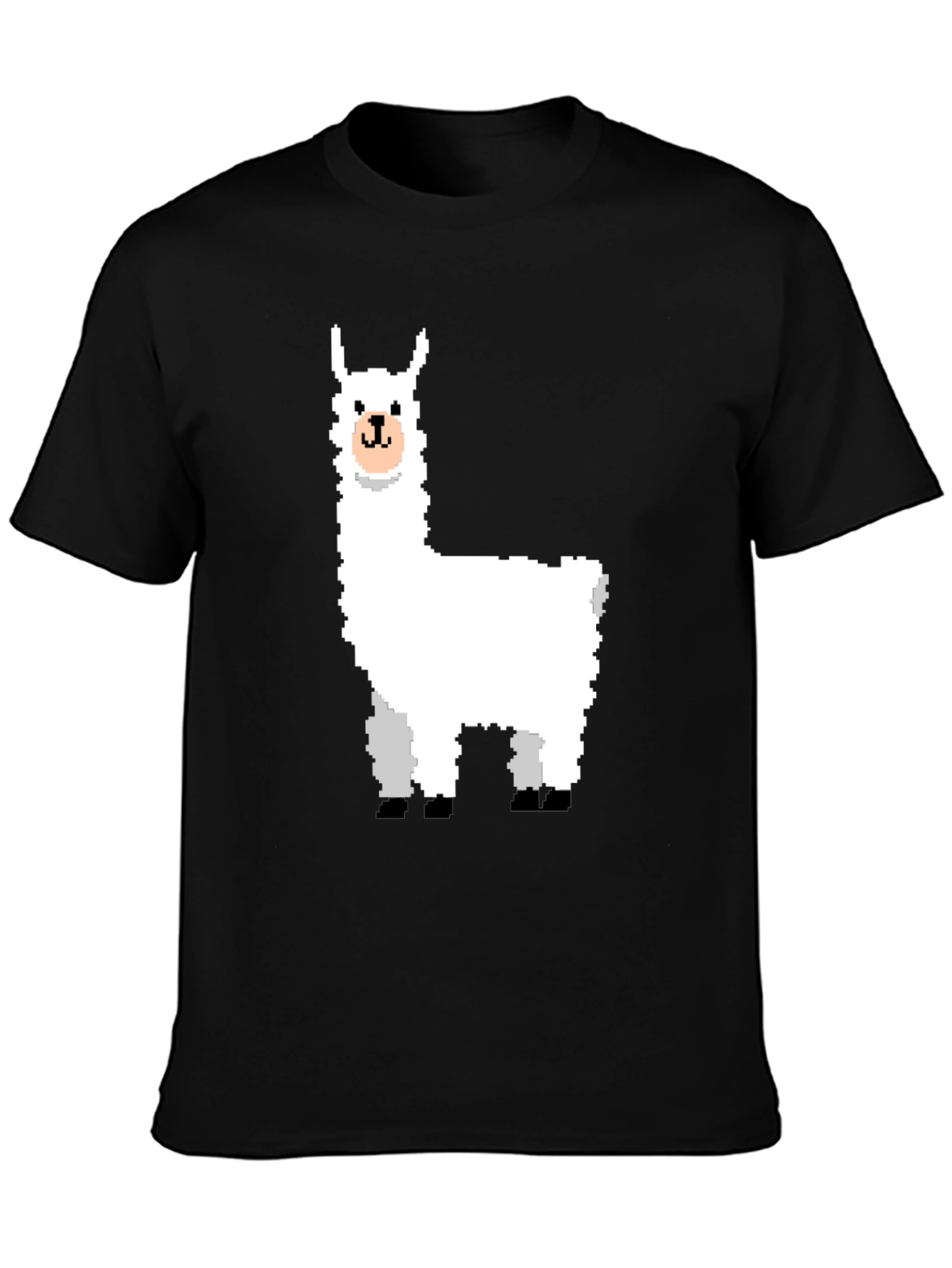 Pixel Llama Graphic T-Shirt - Trendy Black Tee