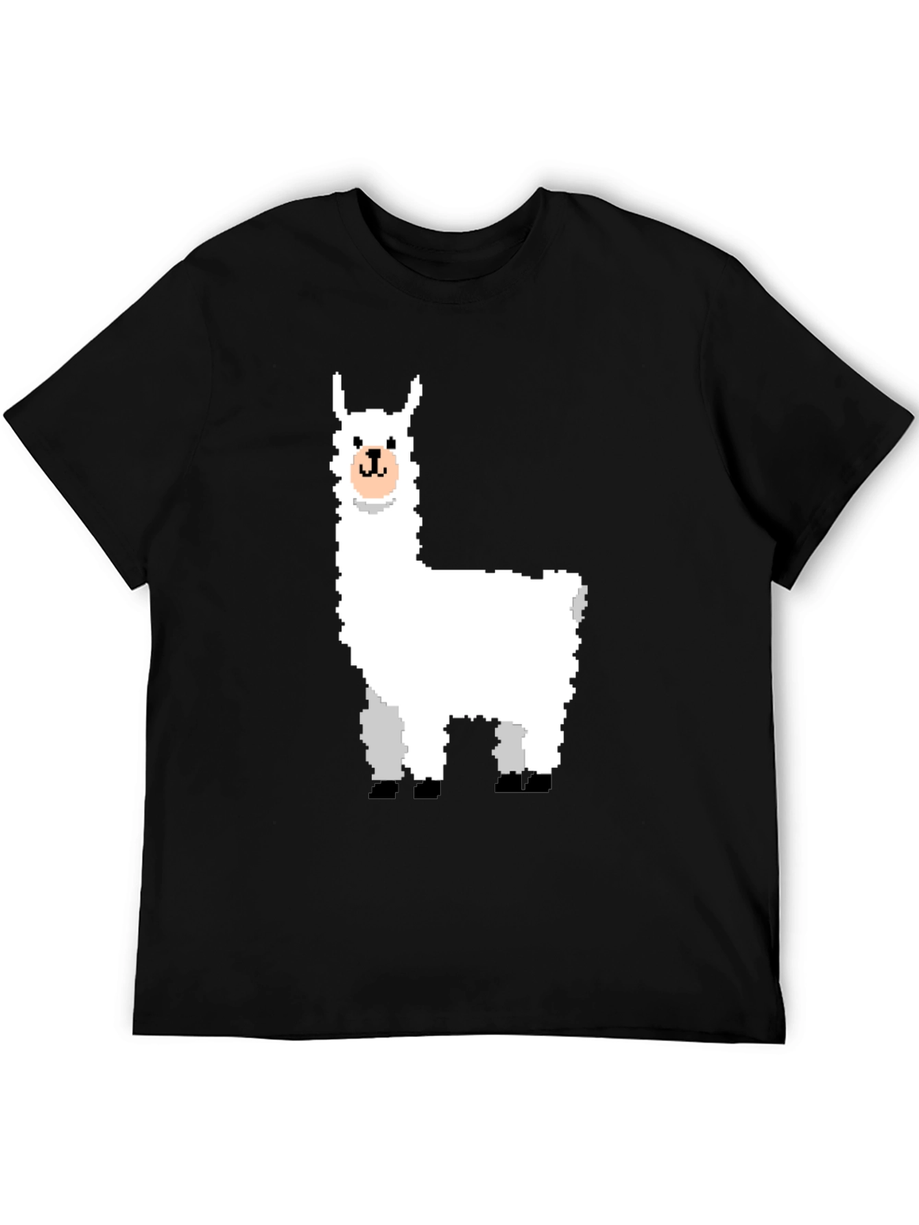 Pixel Llama Graphic T-Shirt - Trendy Black Tee