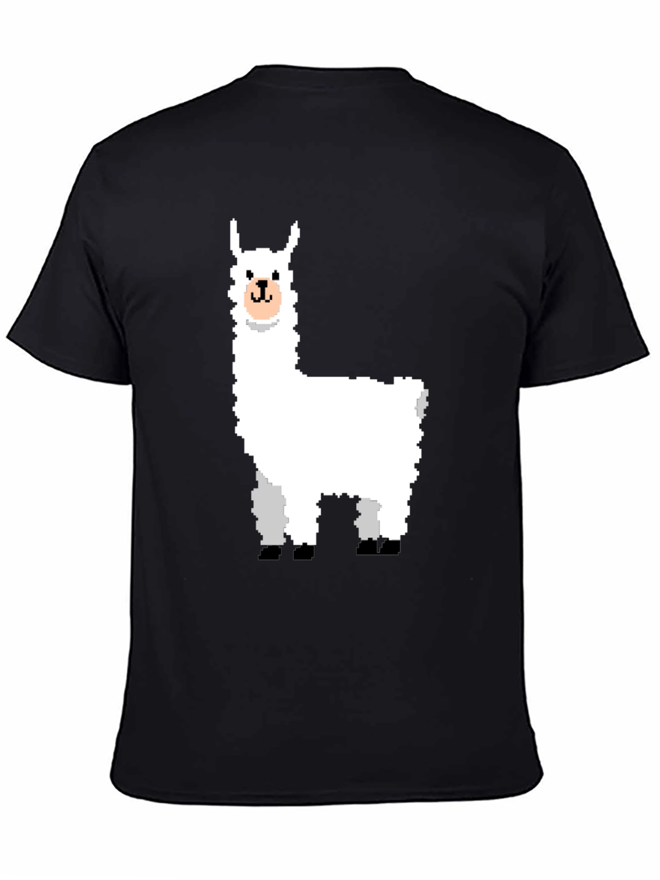 Pixel Llama Graphic T-Shirt - Trendy Black Tee
