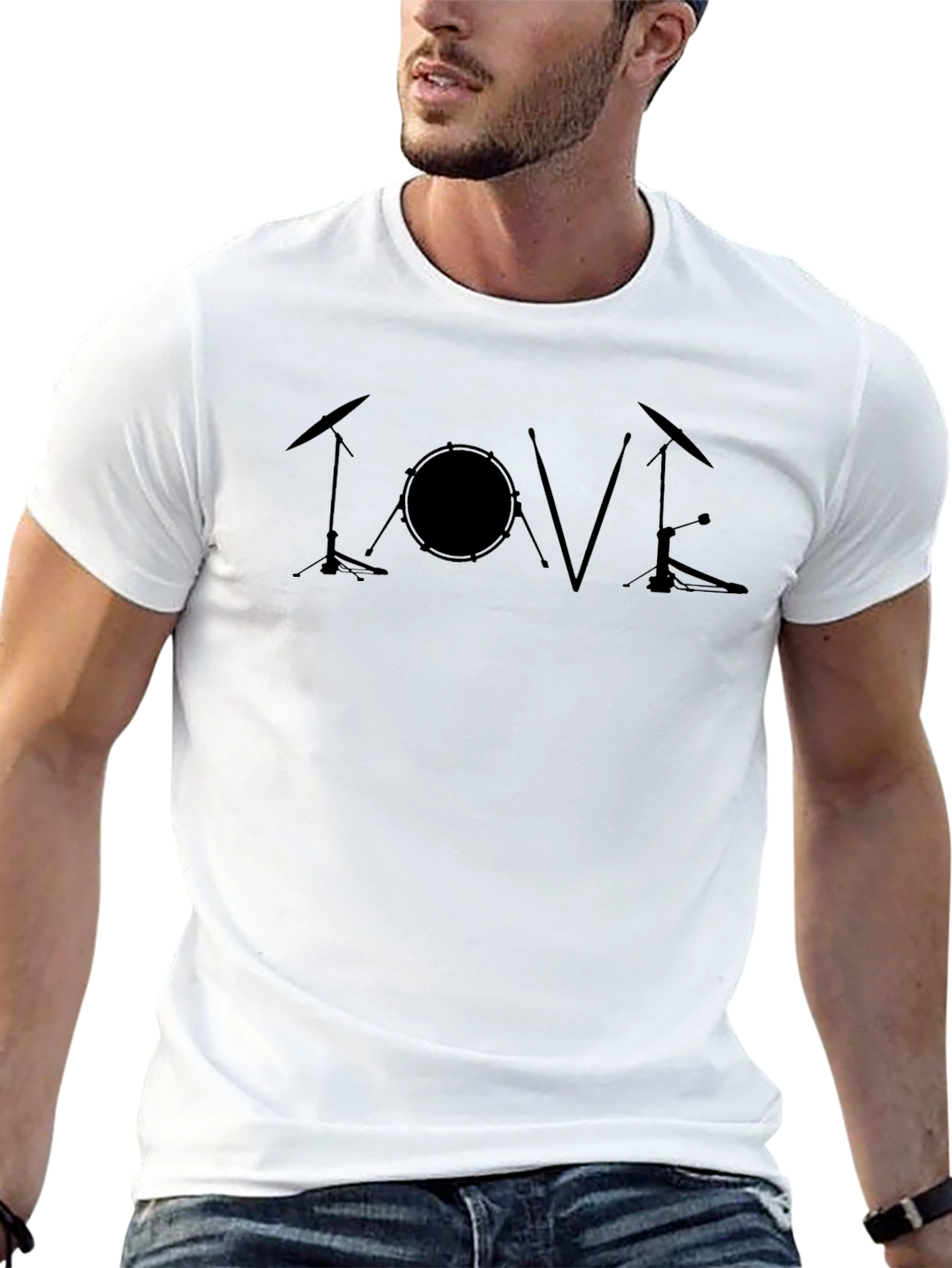 Drum Kit LOVE Graphic Tee - Musician Shirt