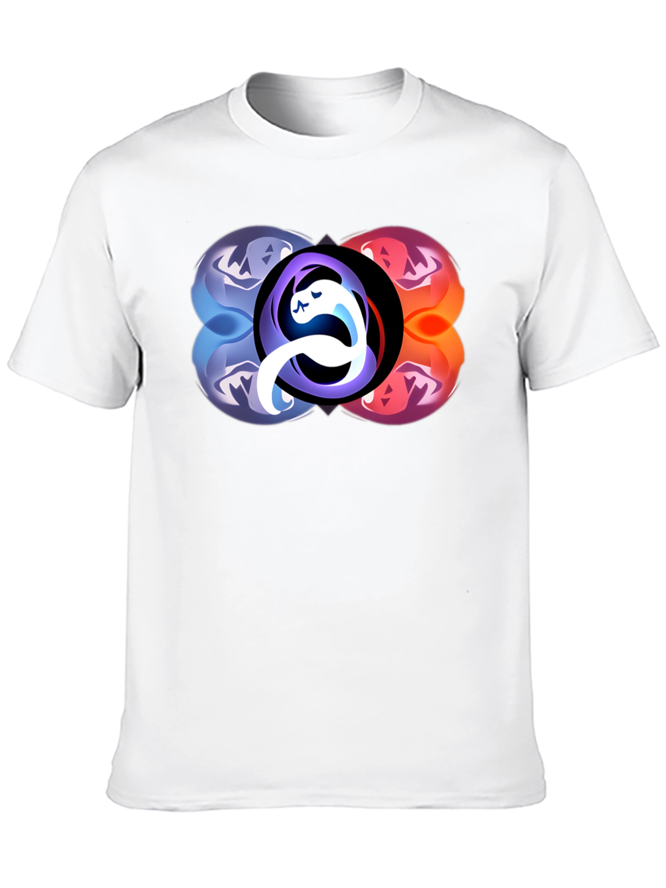 Abstract Yin Yang Graphic Black T-Shirt