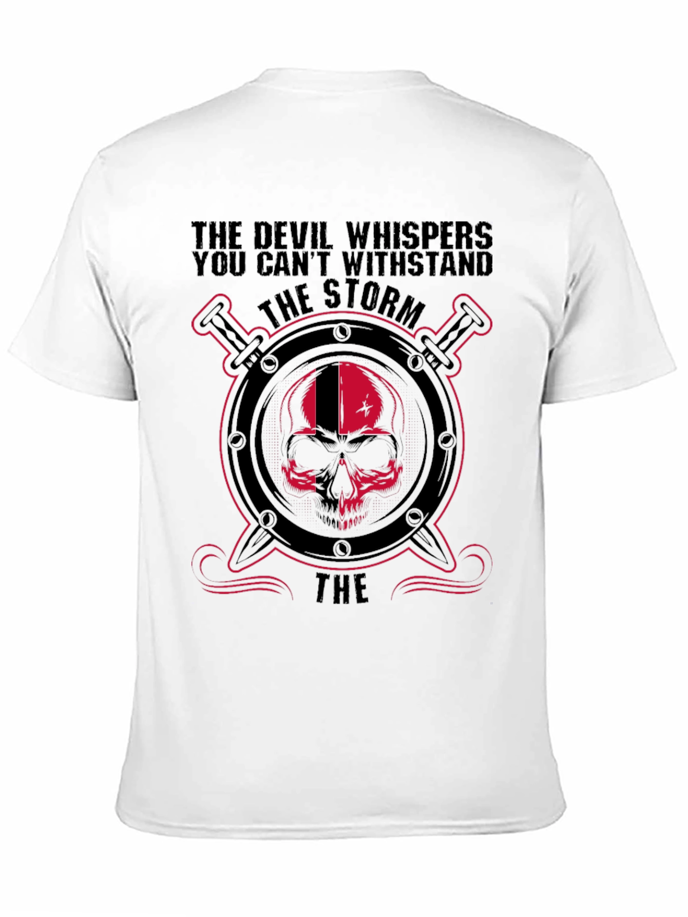 Devil Skull Storm Graphic Black T-Shirt