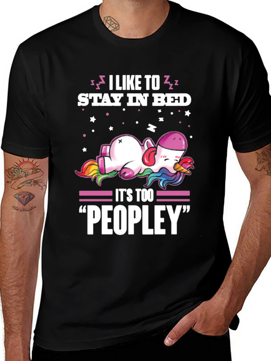 Sleepy Unicorn Graphic Tee - I Like To Stay In Bed